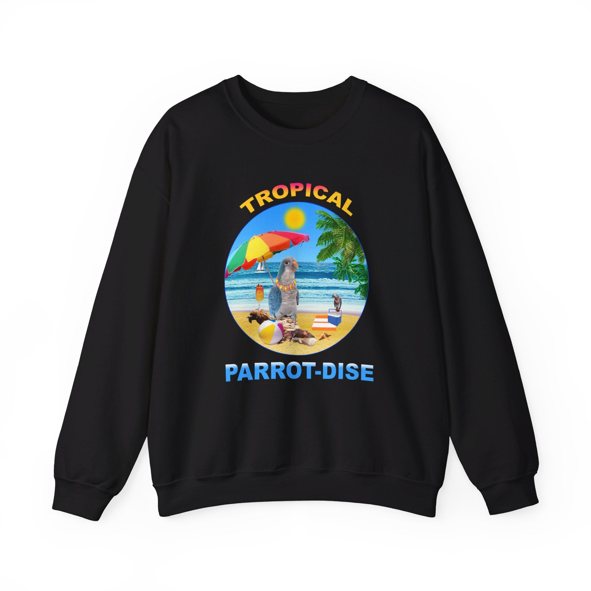 Tropical Parrot-Dise Blue Quaker Sweatshirt