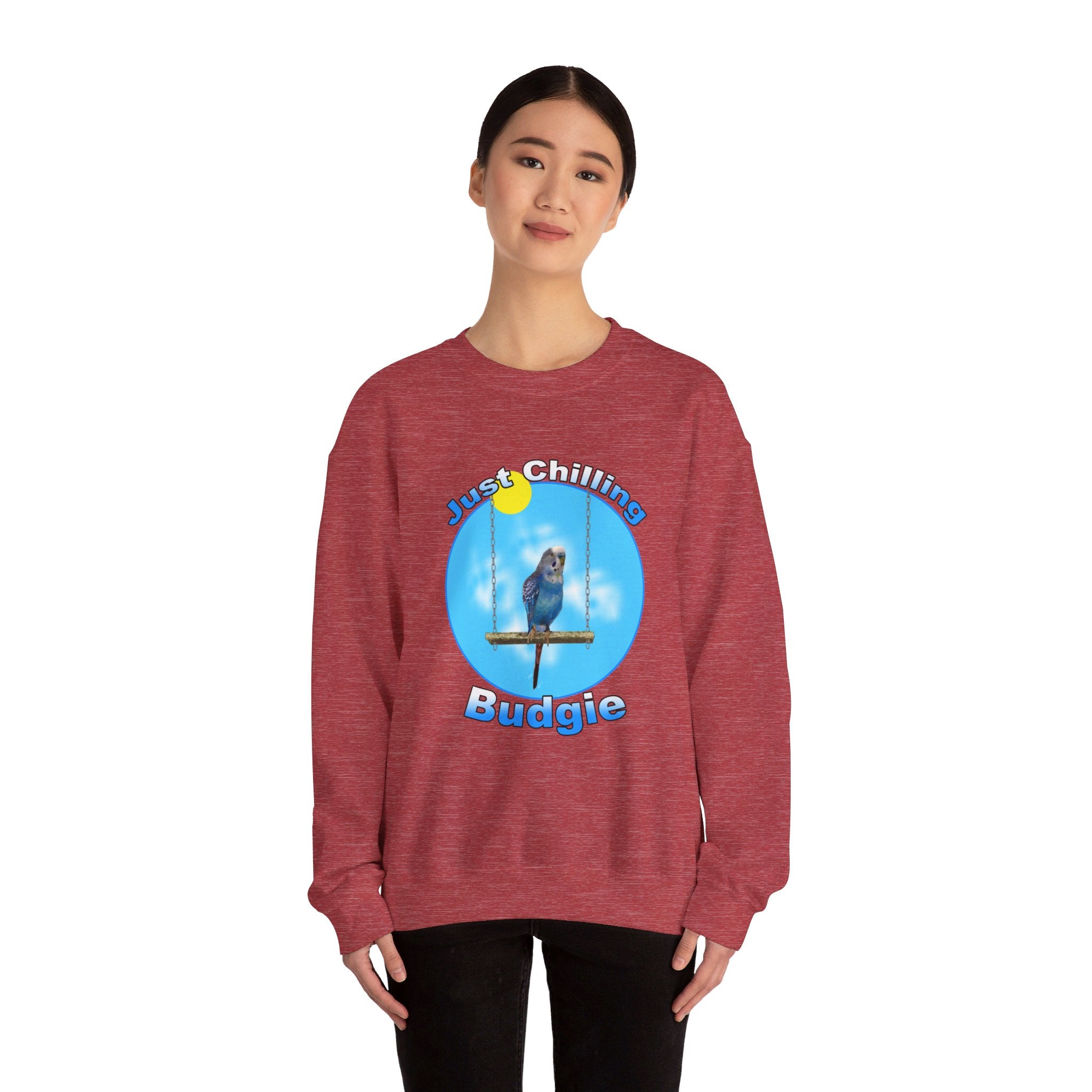 Just Chilling Swing Blue Budgie Sweatshirt