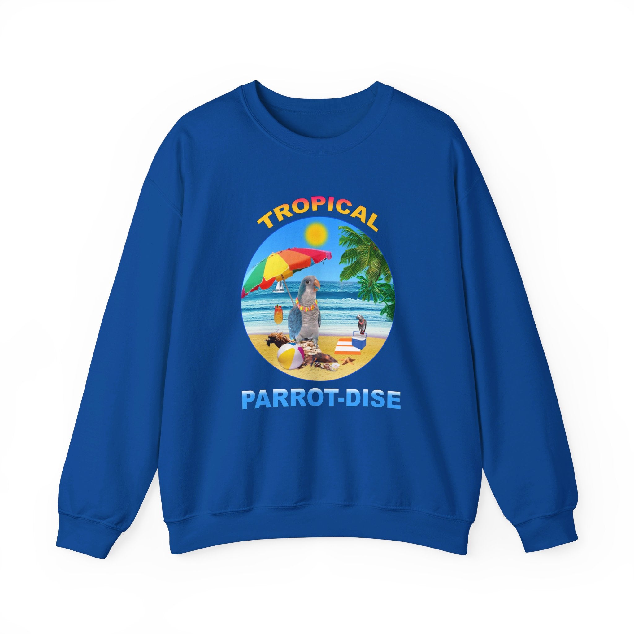 Tropical Parrot-Dise Blue Quaker Sweatshirt
