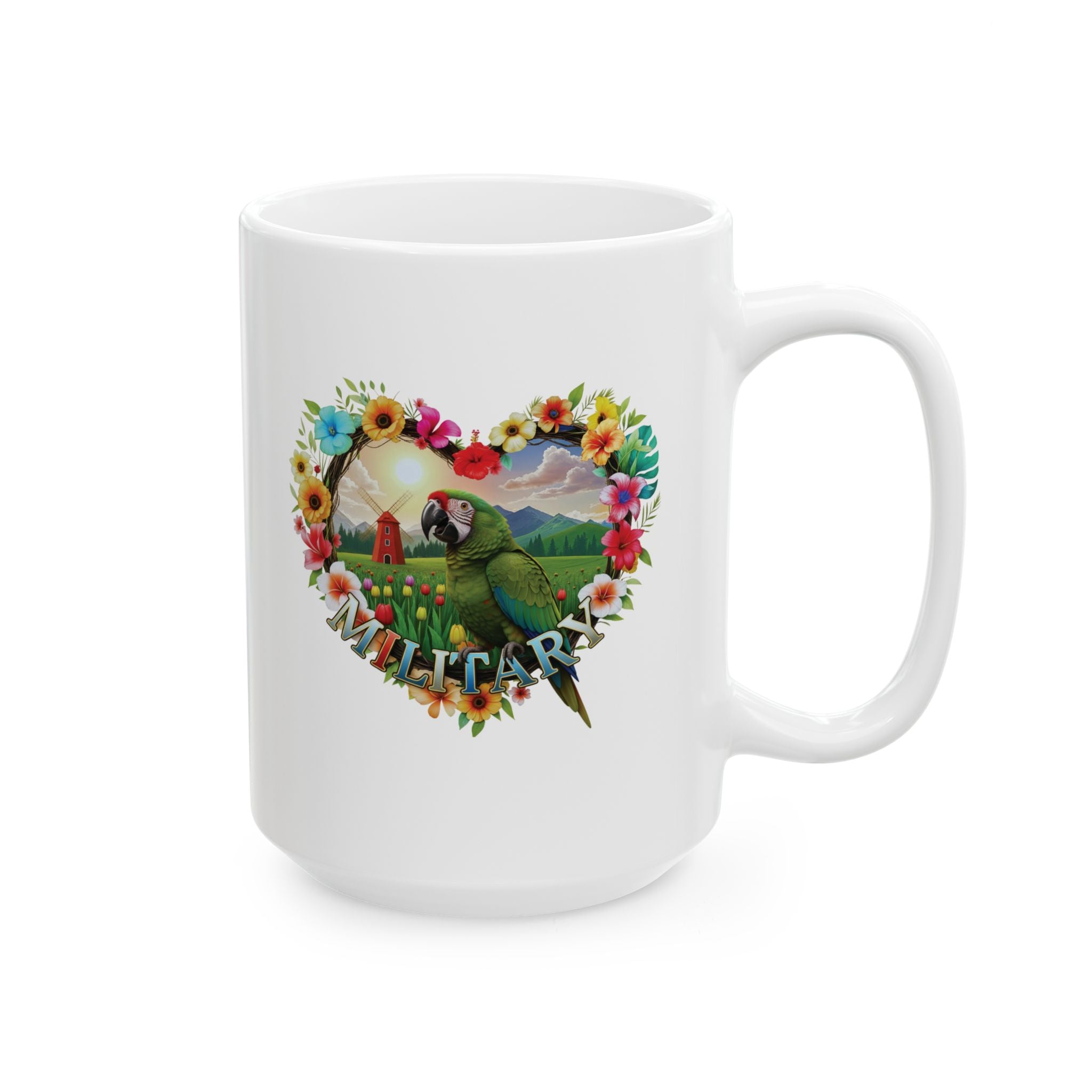 Military Parrot Floral Mug