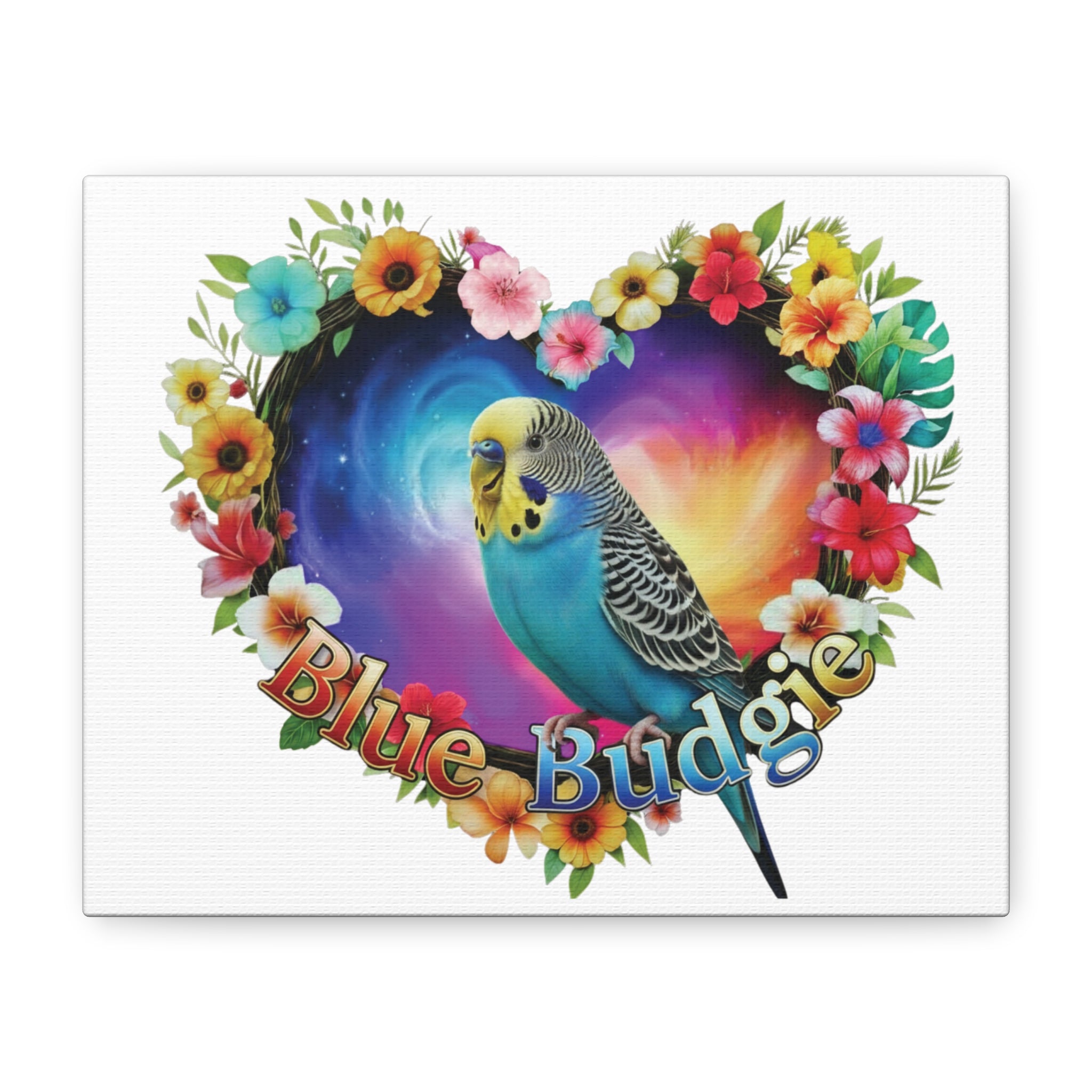 Blue Budgie Heart Design Wall-Hanging