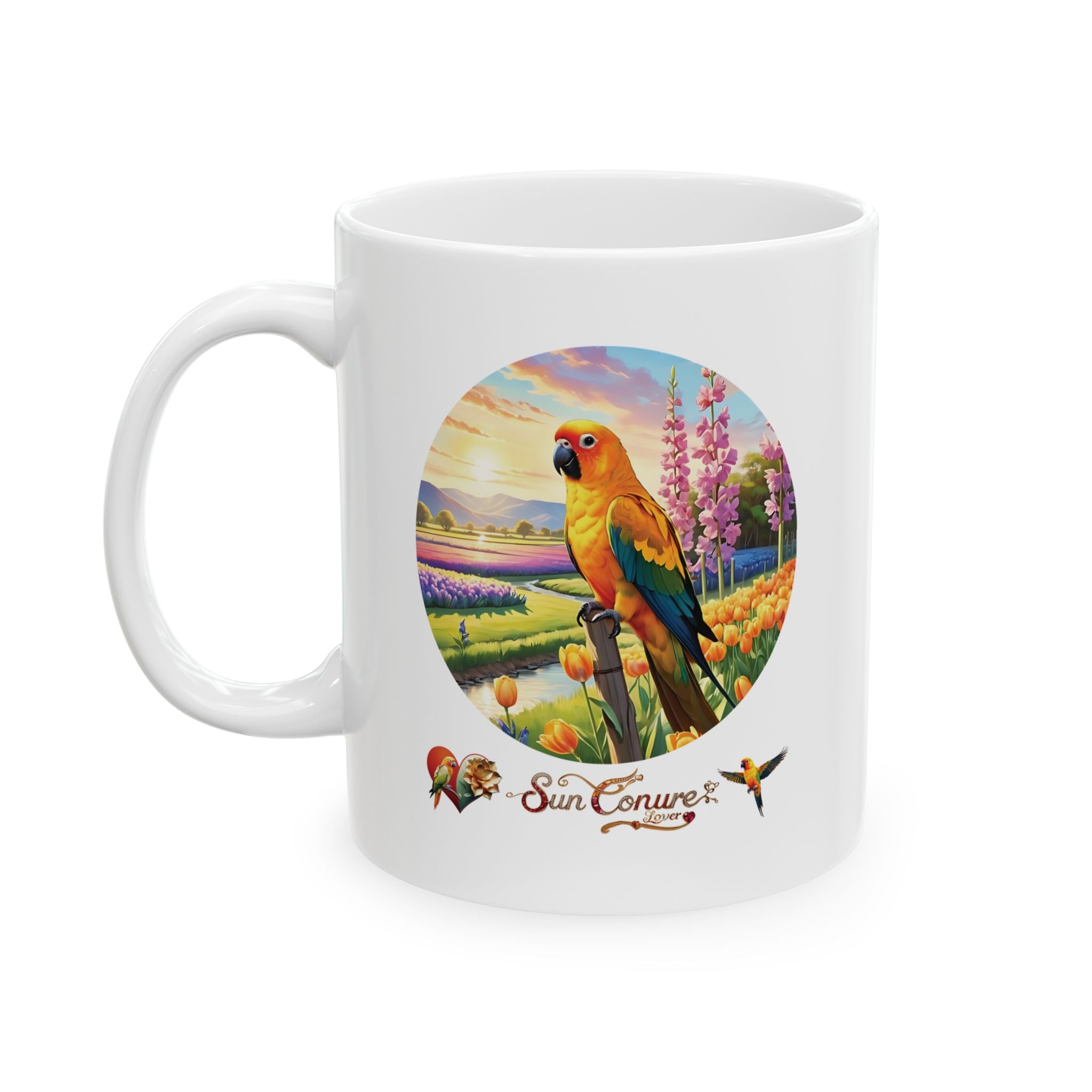 Floral Sun Conure Lover Mug
