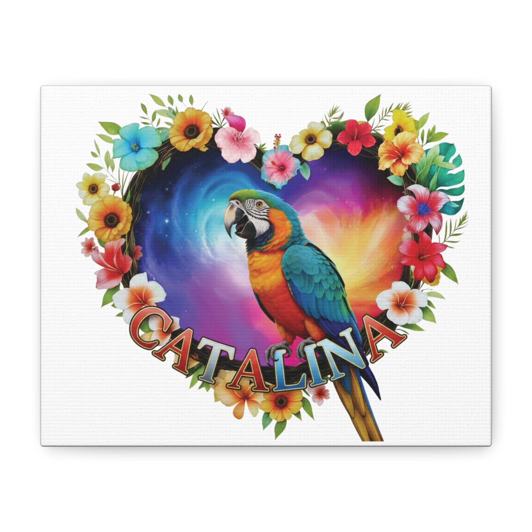 Catalina Floral Parrot Wall-Hanging