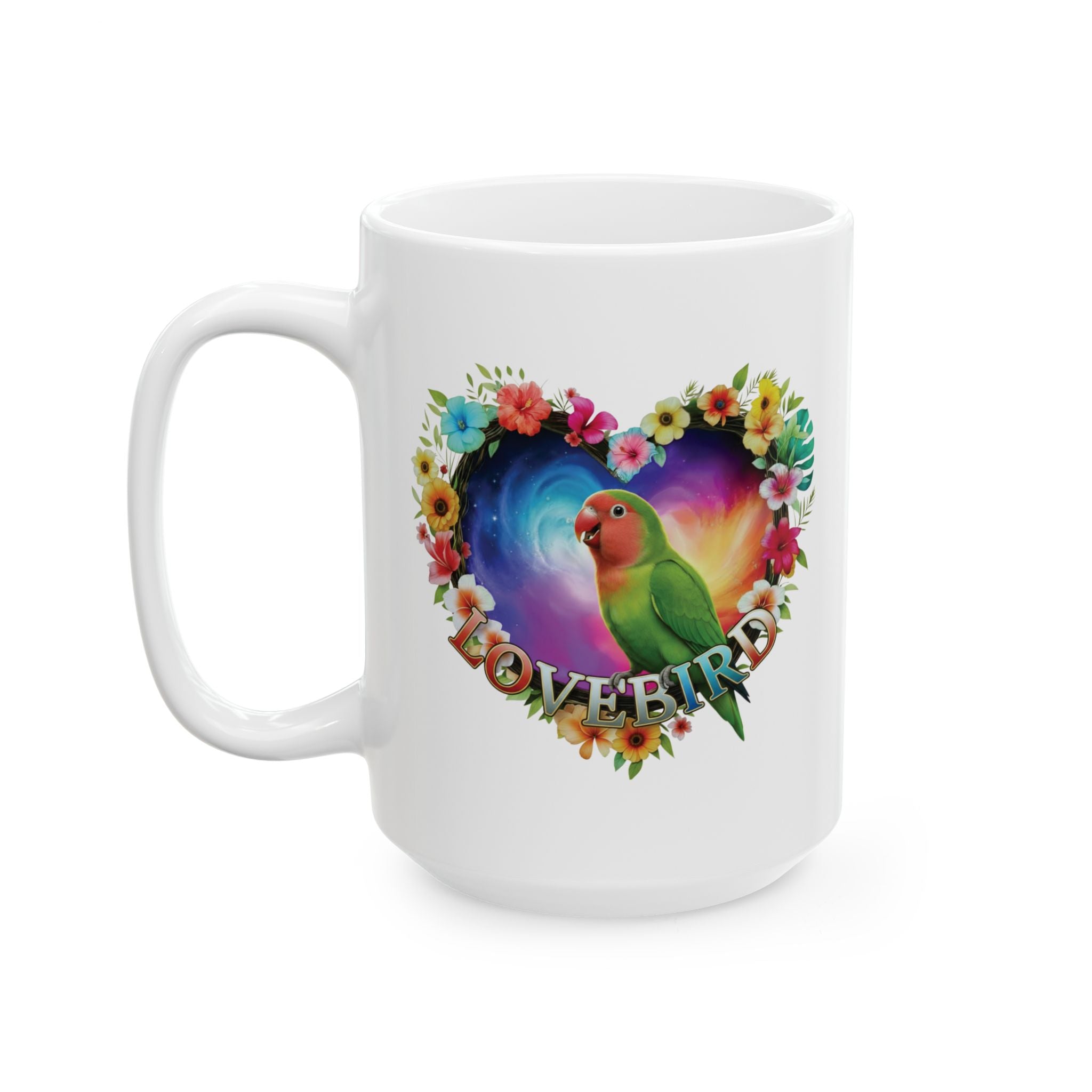 Colorful Lovebird Art Mug