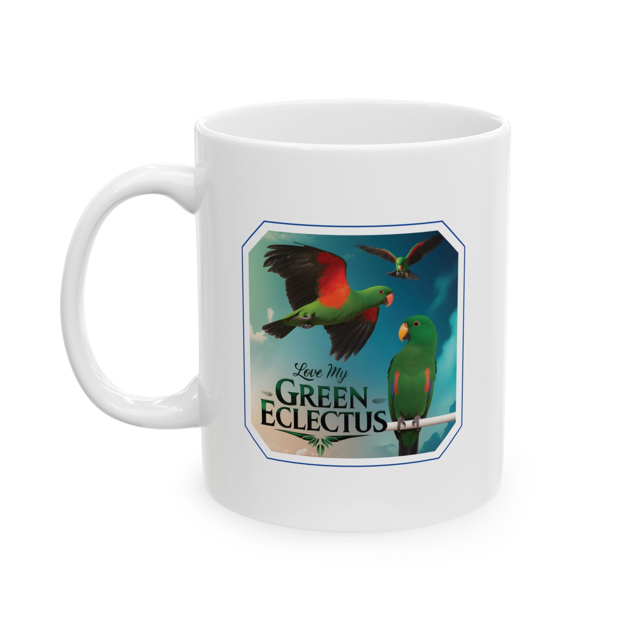 Flying Love My Green Eclectus Mug