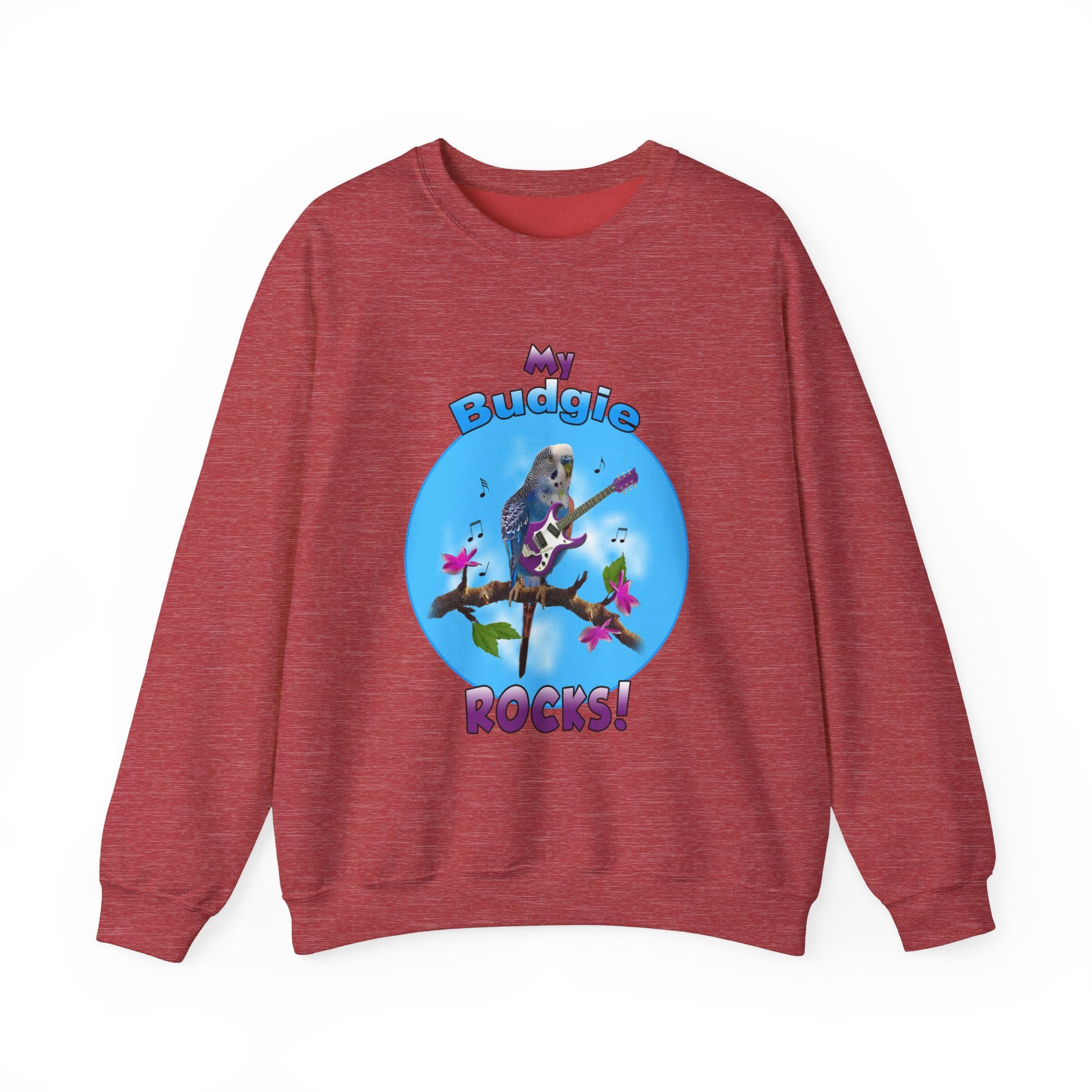 My Blue Budgie Rocks Guitar Sweatshirt