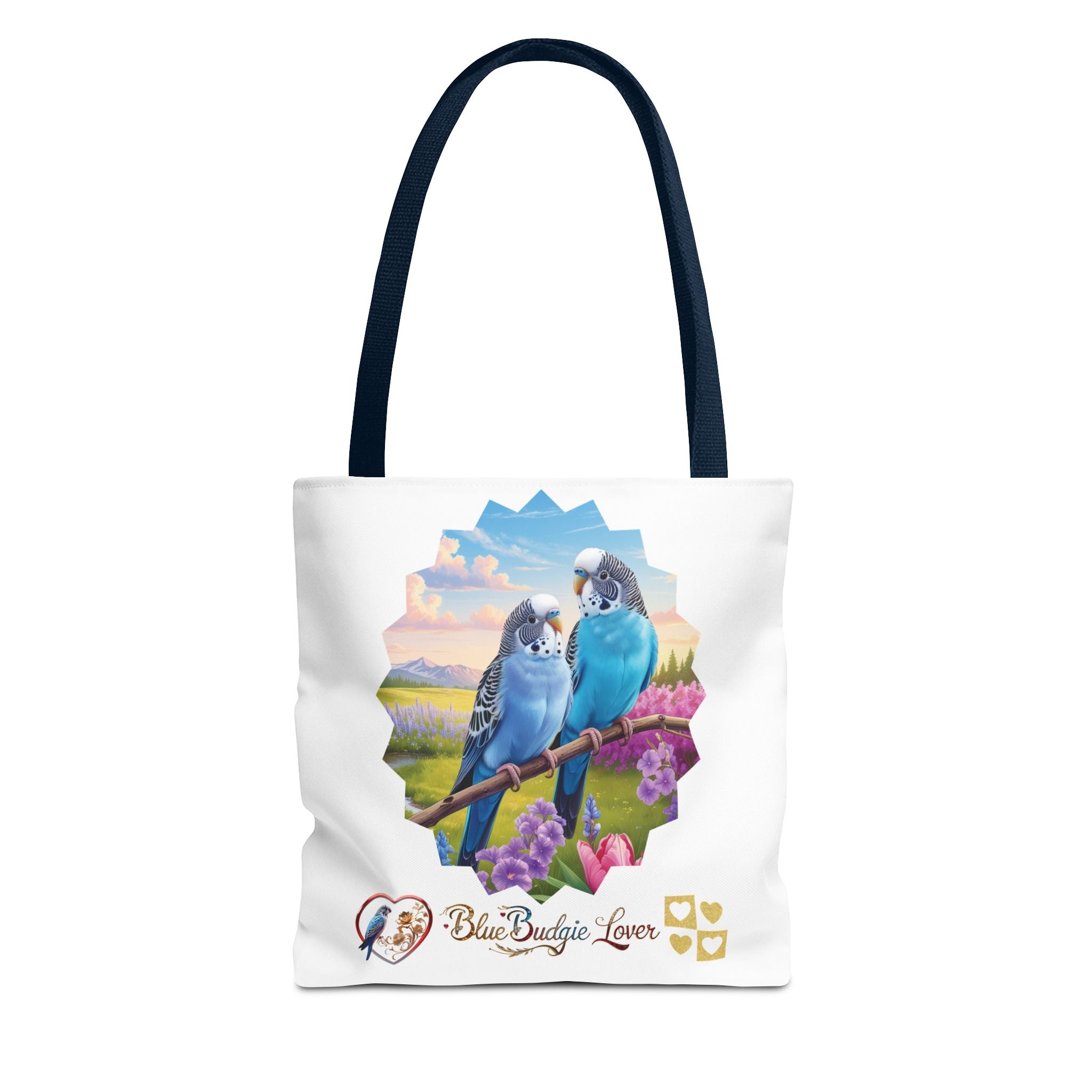 Blue Budgie Lover Couple Tote Bag