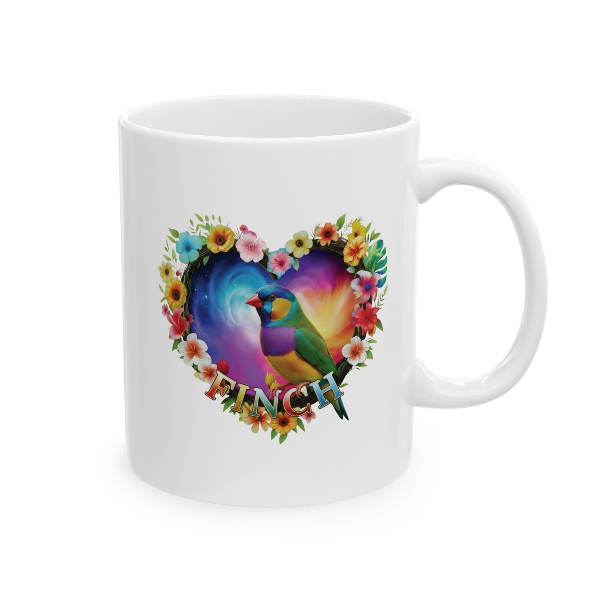 Finch Heart Design Mug