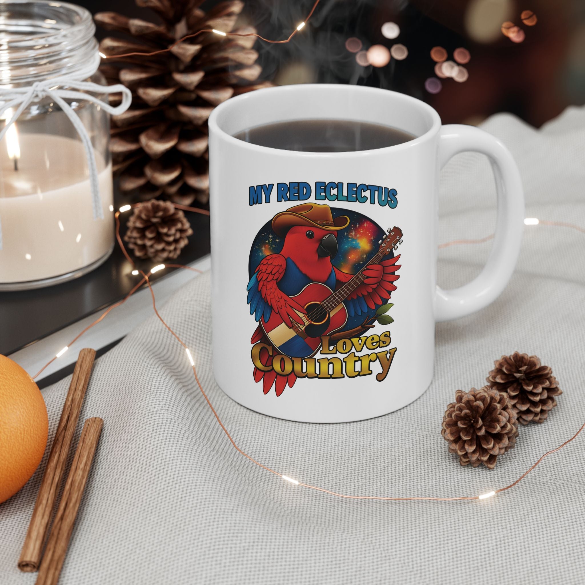 My Red Eclectus Loves Country Mug