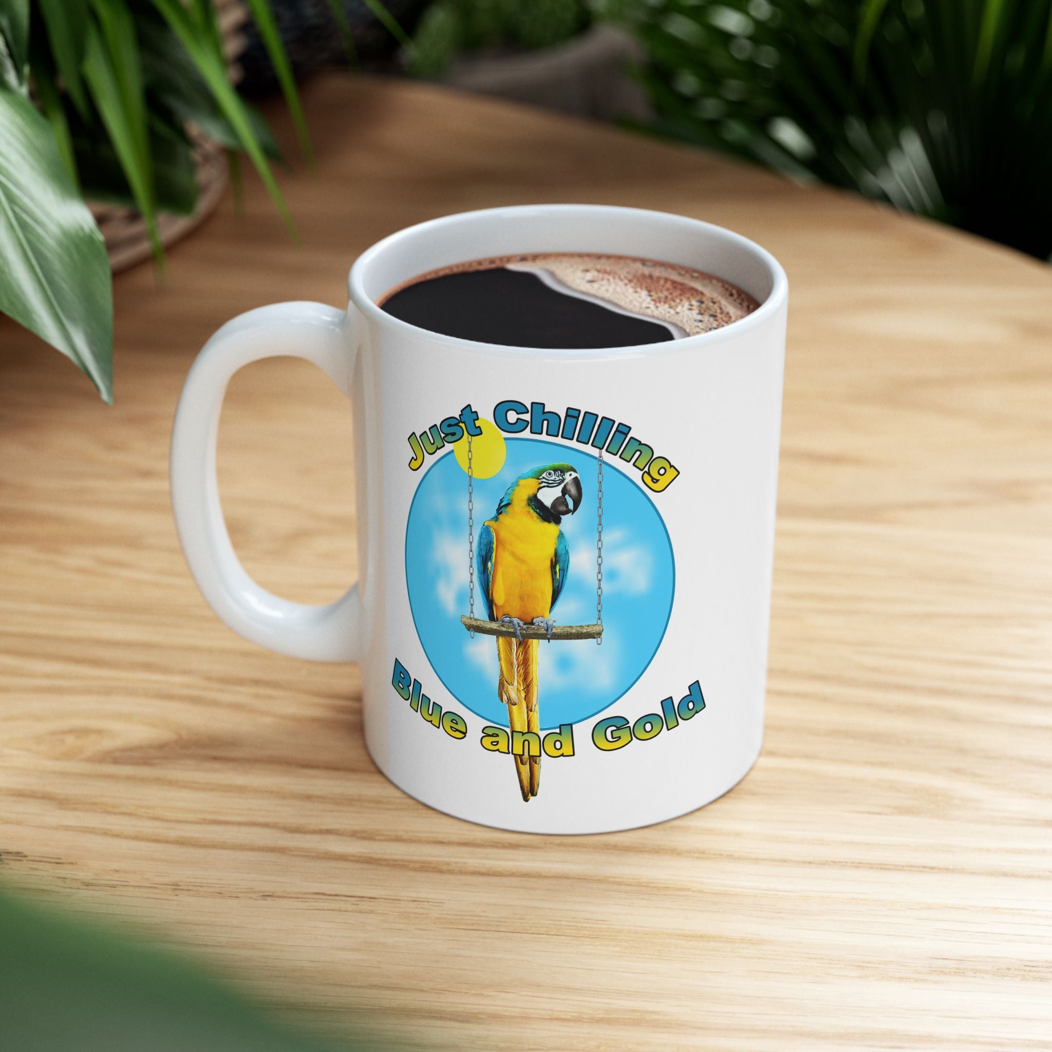Just Chilling Swing Blue And Gold Mug