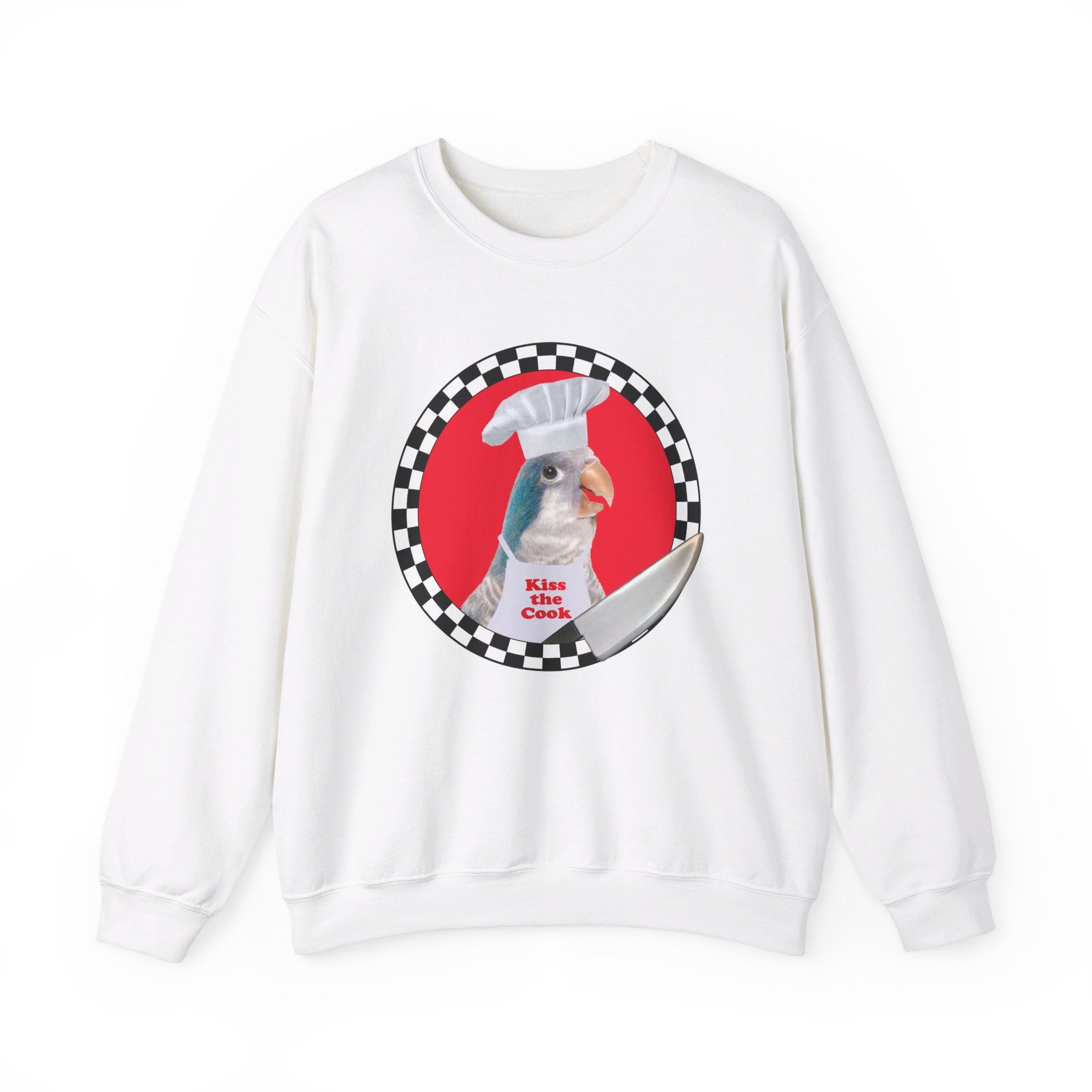 Kiss The Cook Blue Quaker Sweatshirt