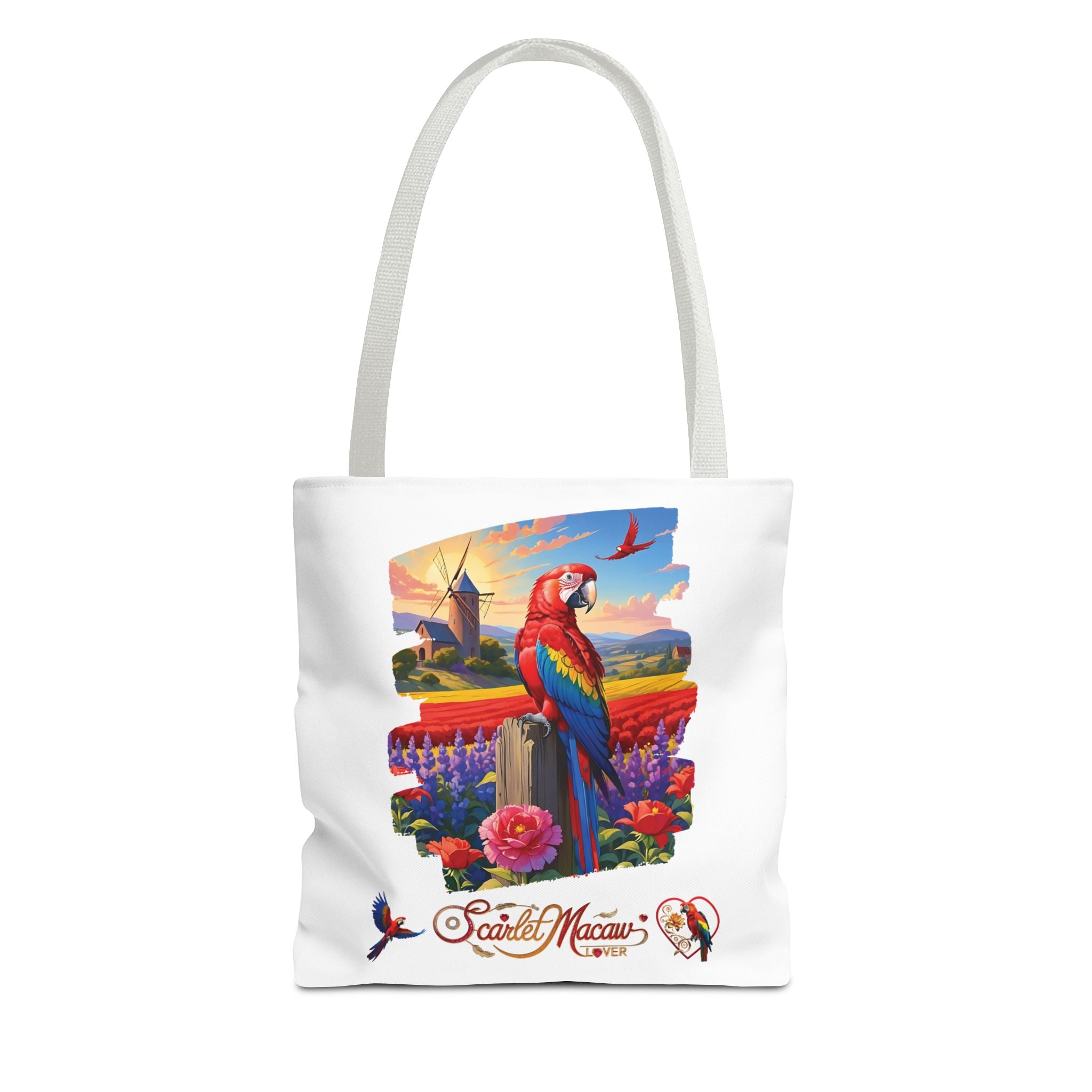 Scarlet Macaw Lover Floral Tote Bag
