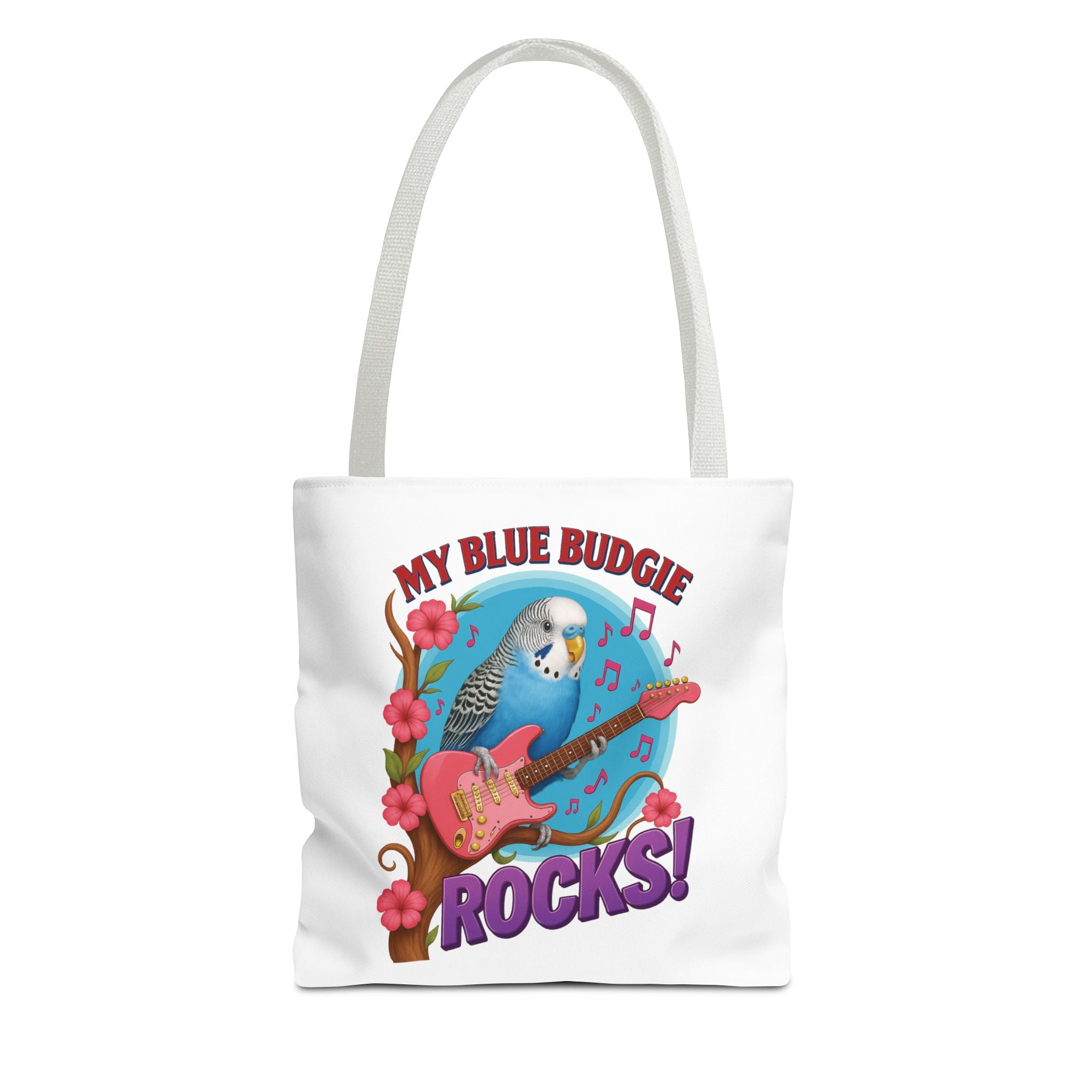 My Blue Budgie Rocks Guitar Tote Bag