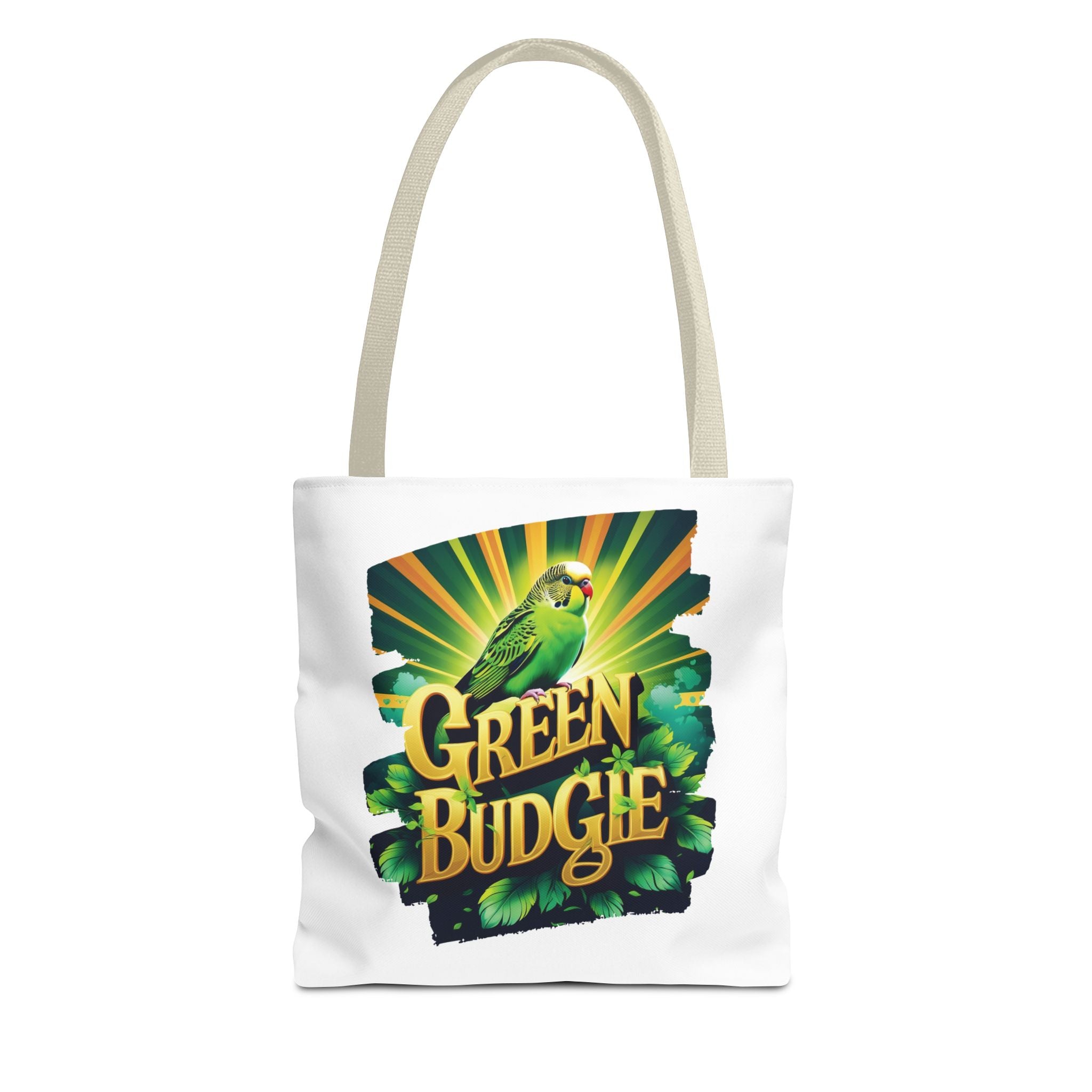 Green Budgie Sunburst Tote Bag