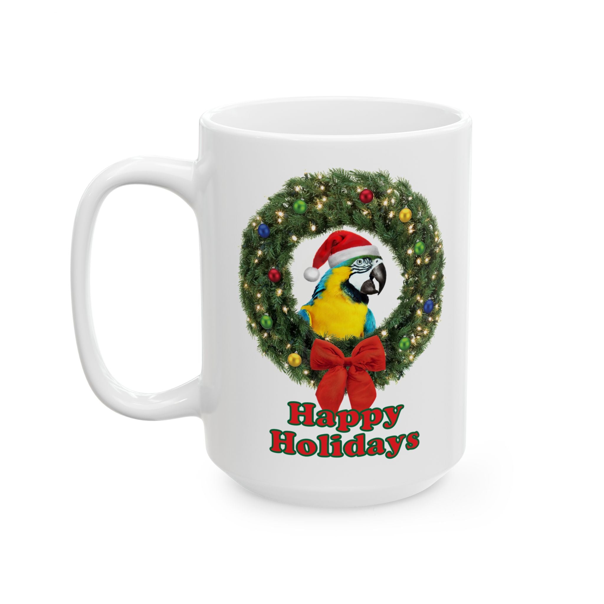 Happy Holidays Christmas Blue And Gold Mug