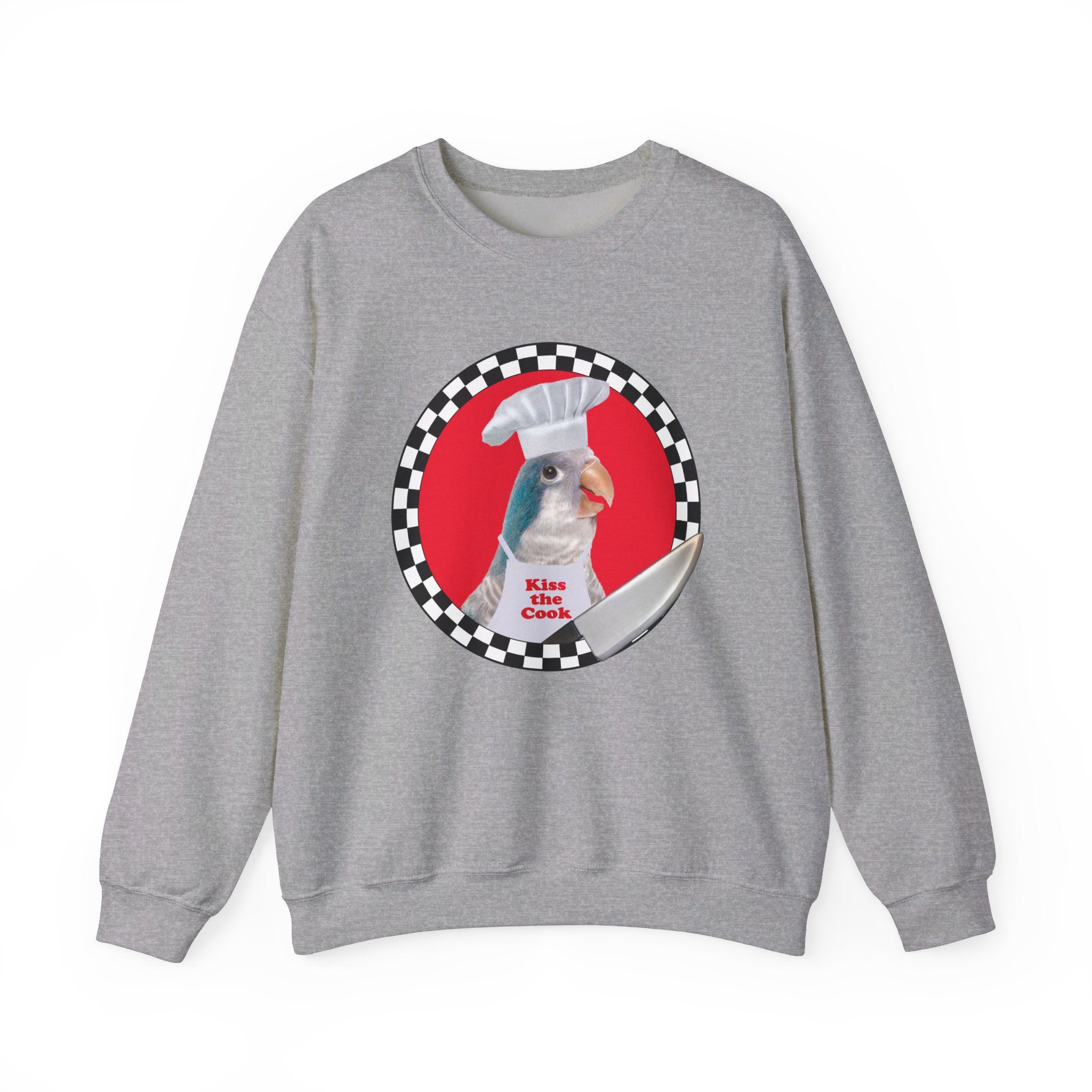 Kiss The Cook Blue Quaker Sweatshirt