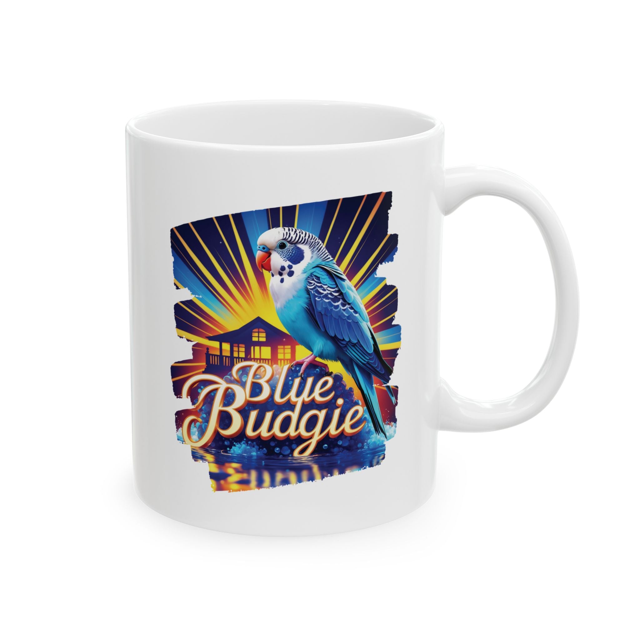 Blue Budgie Sunrise Mug