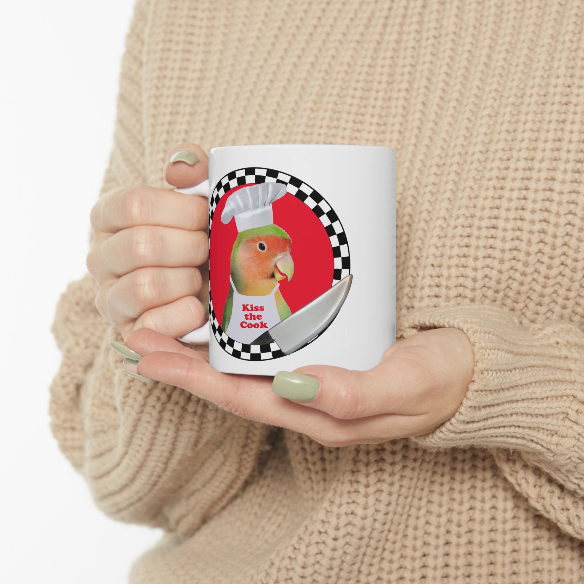 Kiss The Cook Lovebird Mug