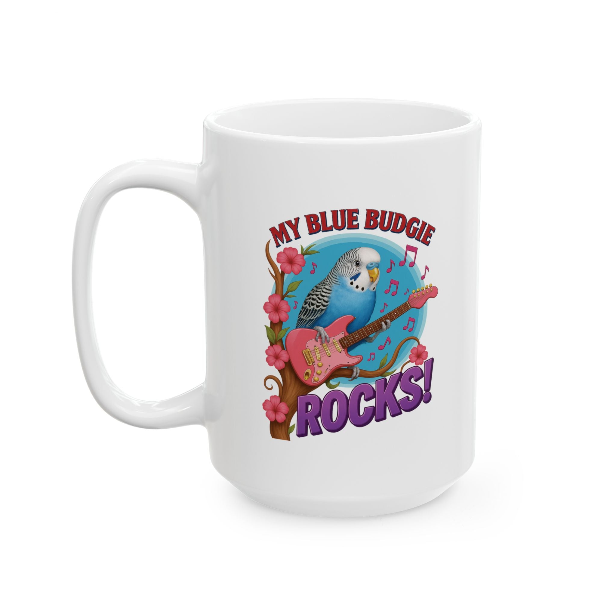 My Blue Budgie Rocks Music Mug