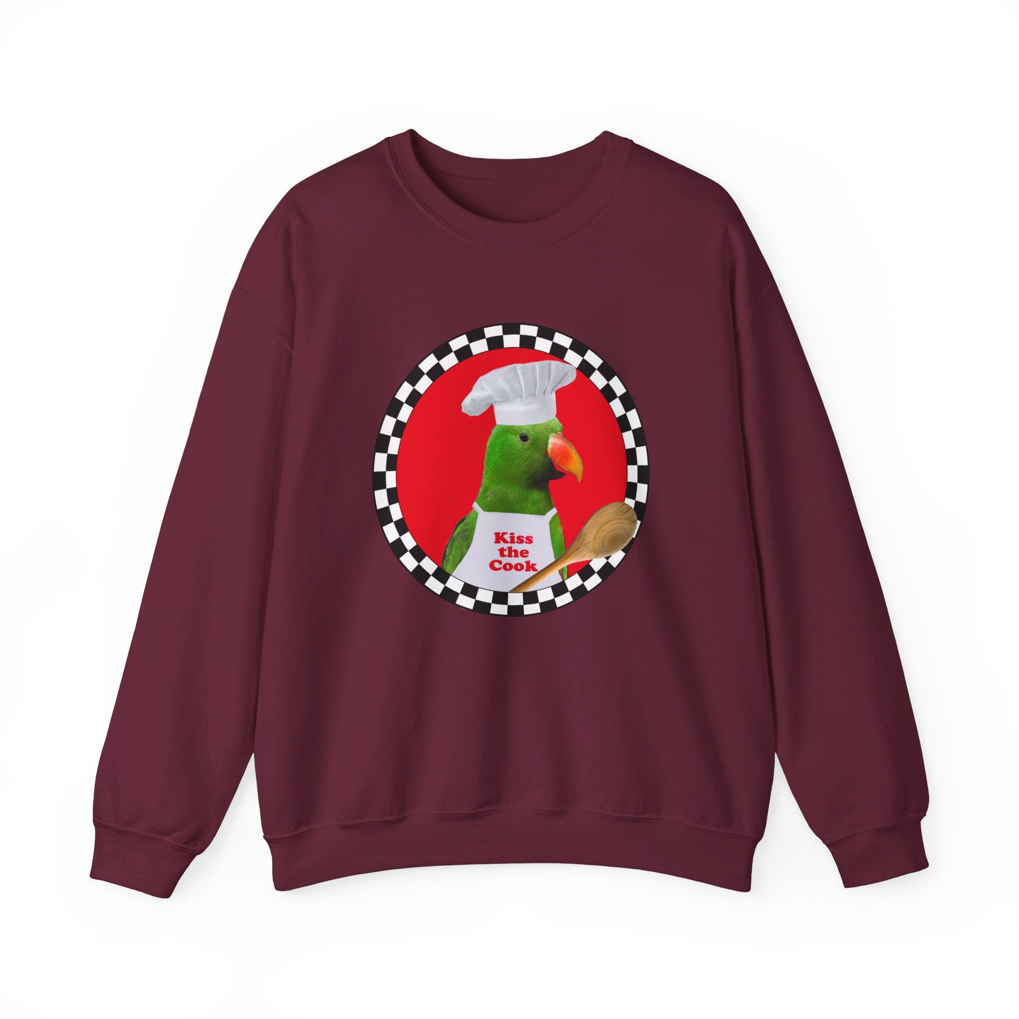 Kiss The Cook Spoon Green Eclectus Sweatshirt