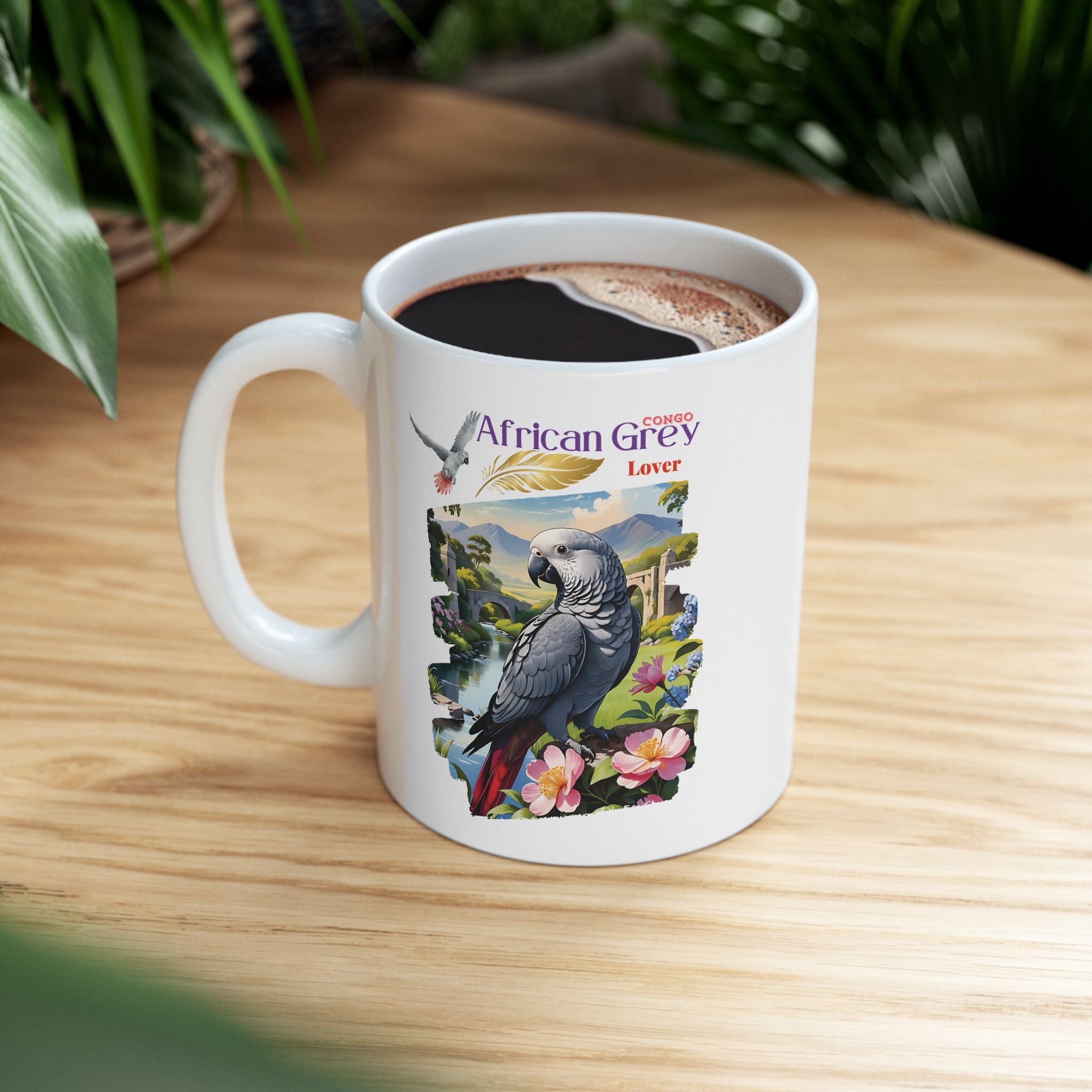 African Grey Congo Ceramic Mug