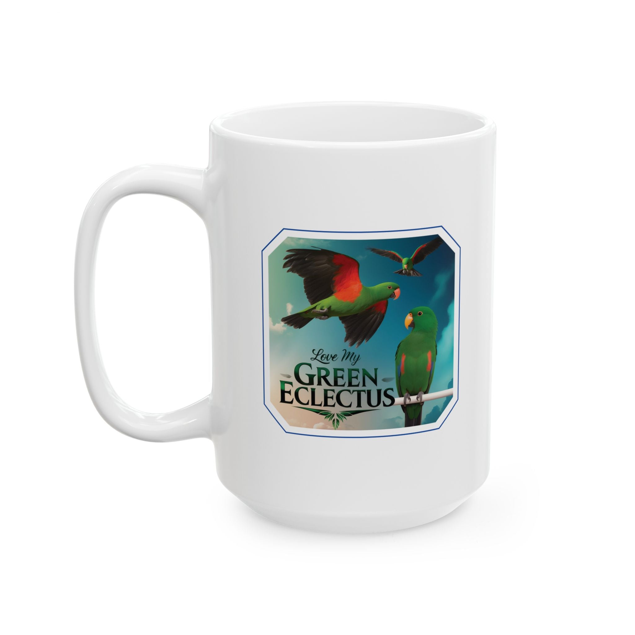 Flying Love My Green Eclectus Mug