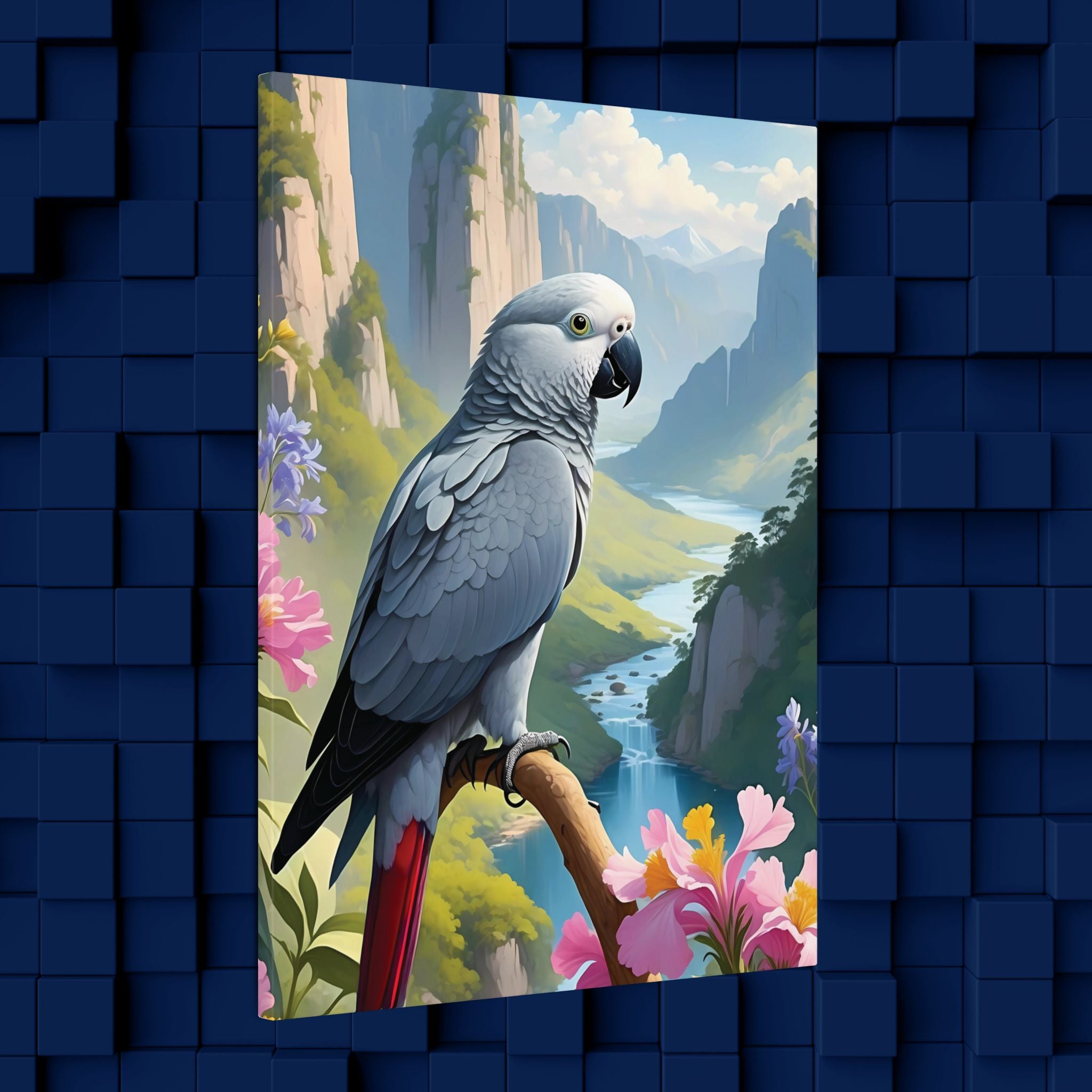 African Grey Parrot Canvas Wall Hangings