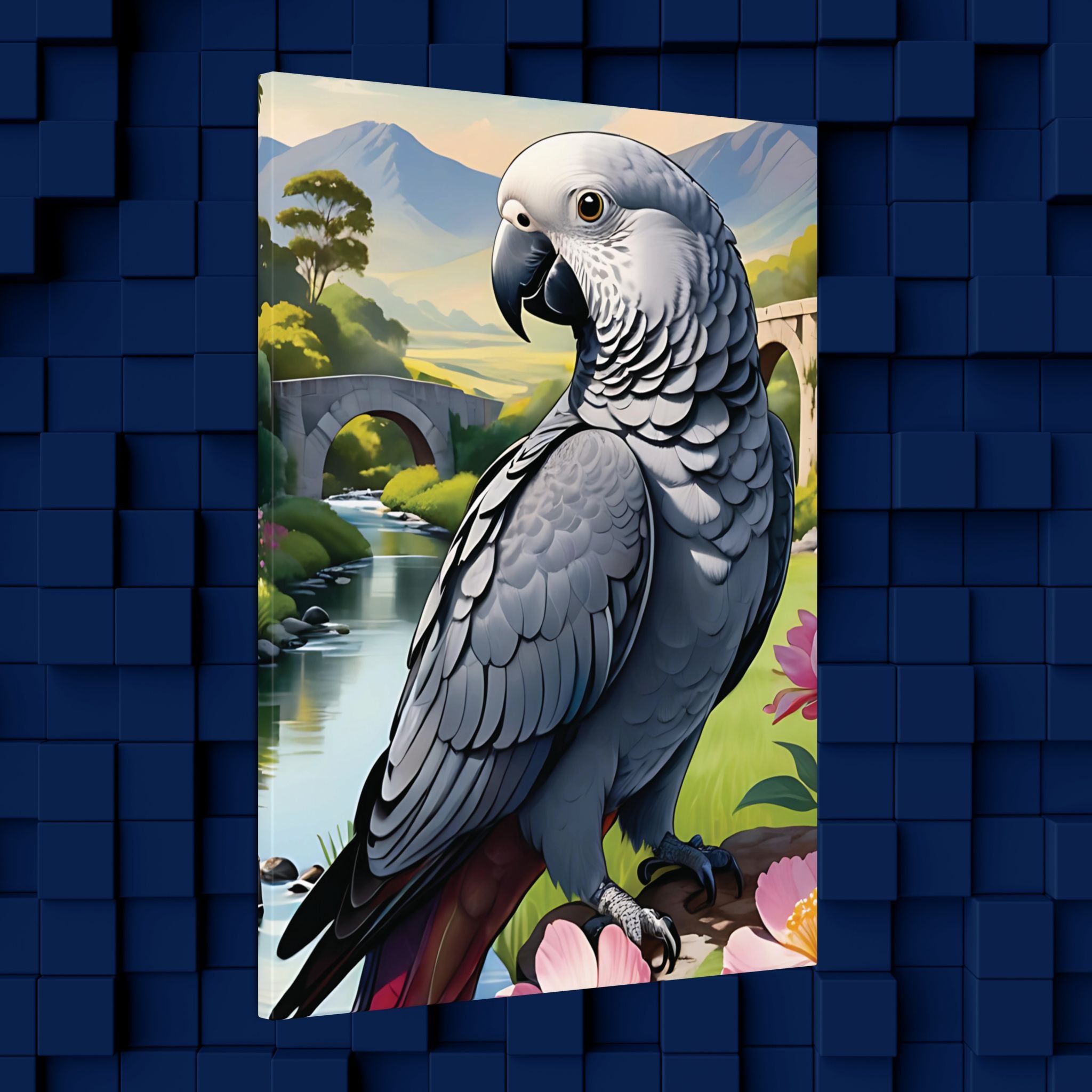African Grey Parrot Canvas Wall Hangings
