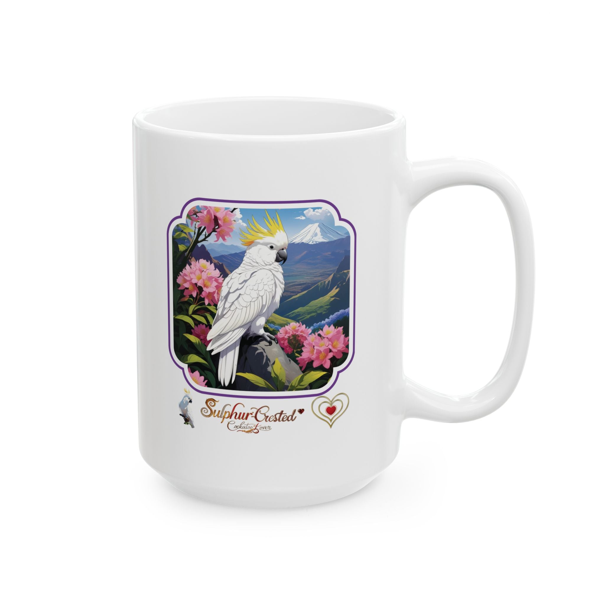 Sulphur-Crested Cockatoo Floral Mug