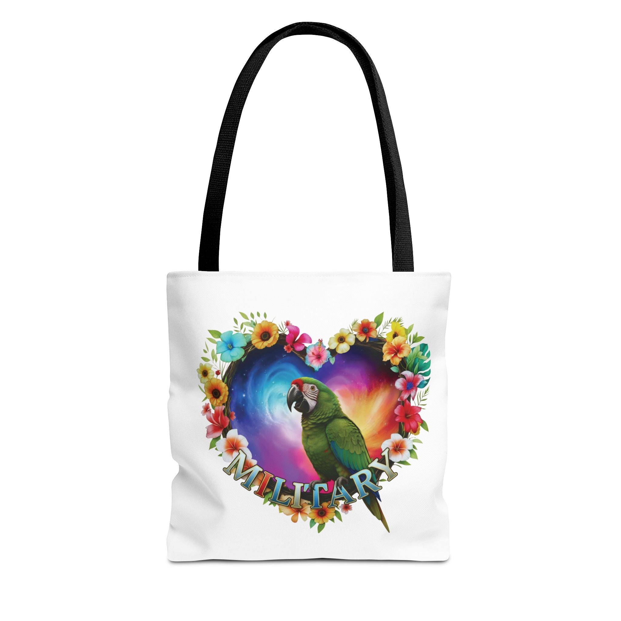 Military Floral Parrot Tote Bag