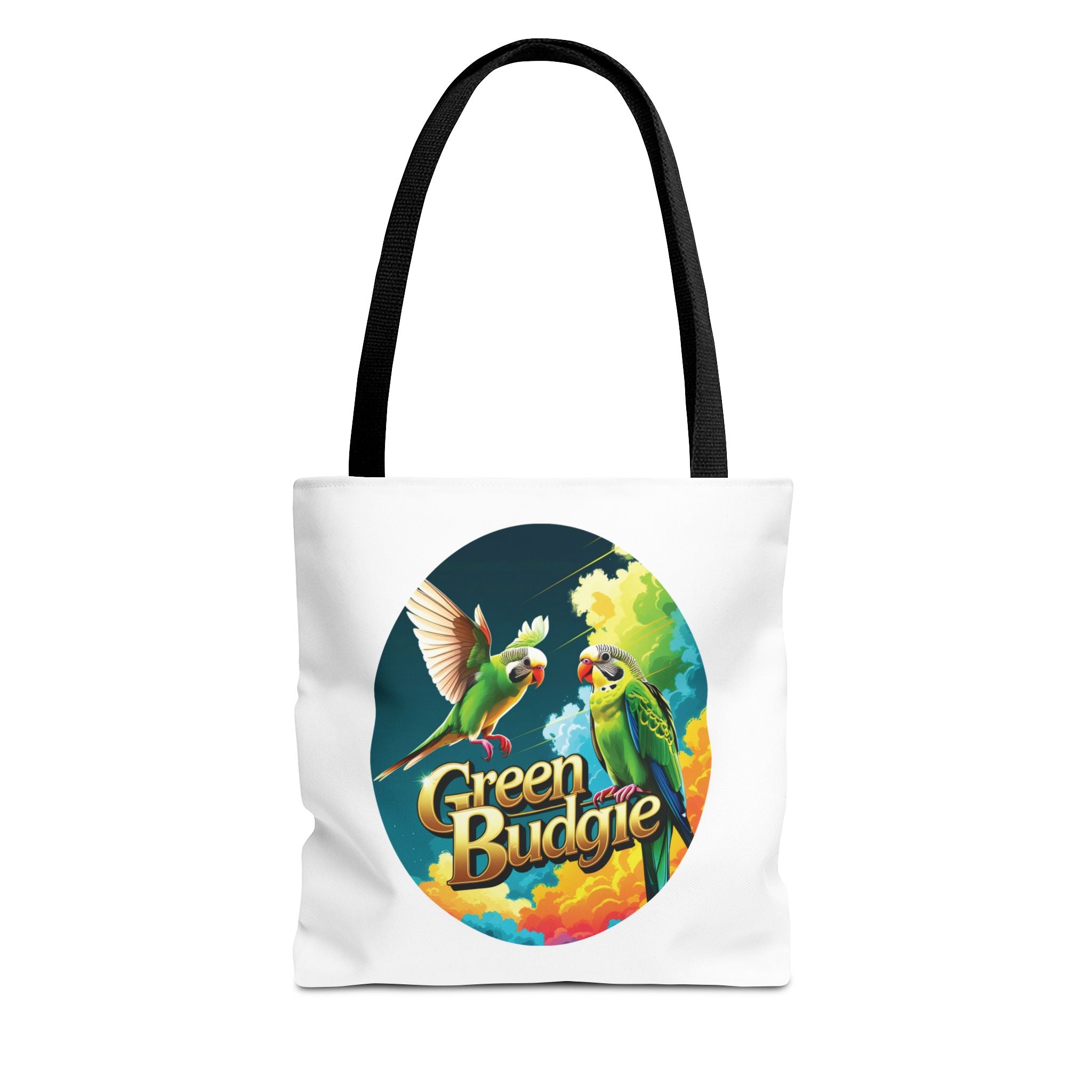 Flying Green Budgie Tote Bag