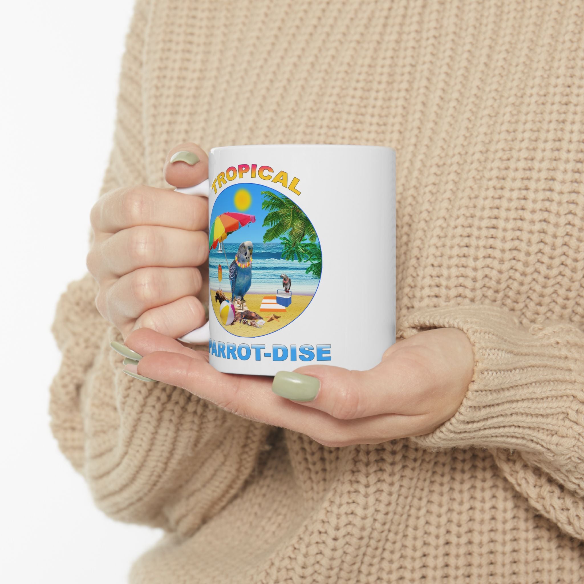 Tropical Parrot-Dise Blue Budgie Mug