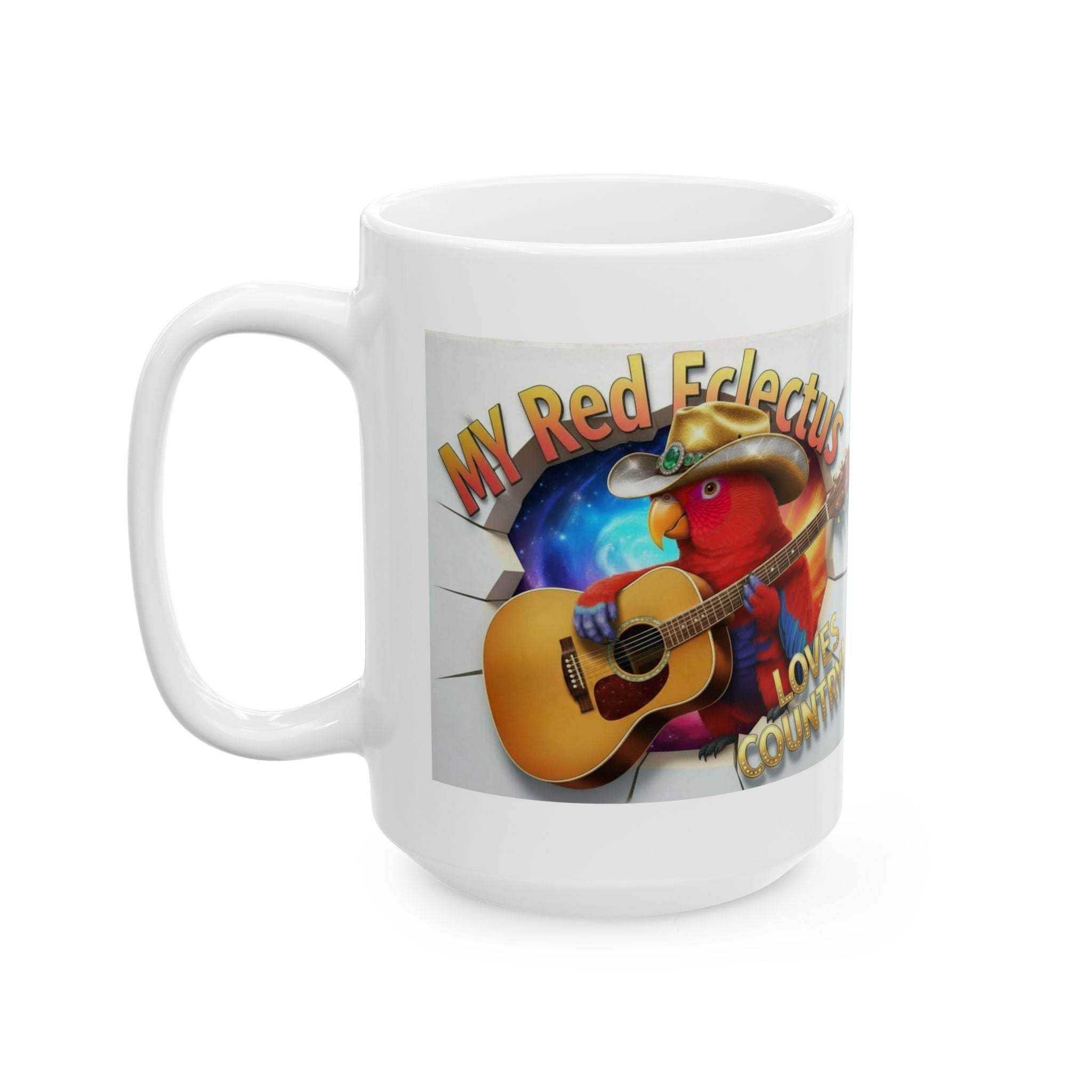 My Red Eclectus Loves Country Mug