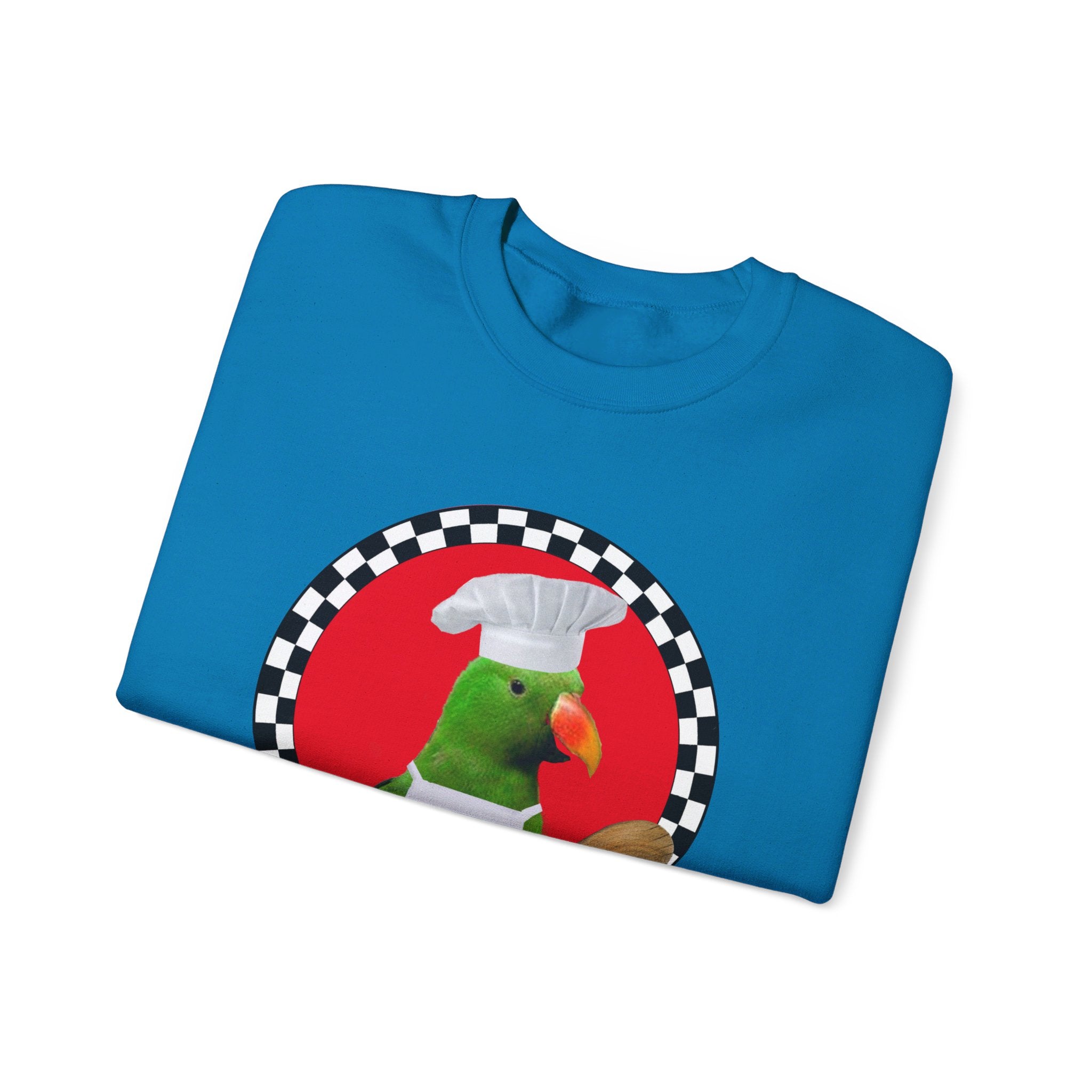 Kiss The Cook Spoon Green Eclectus Sweatshirt
