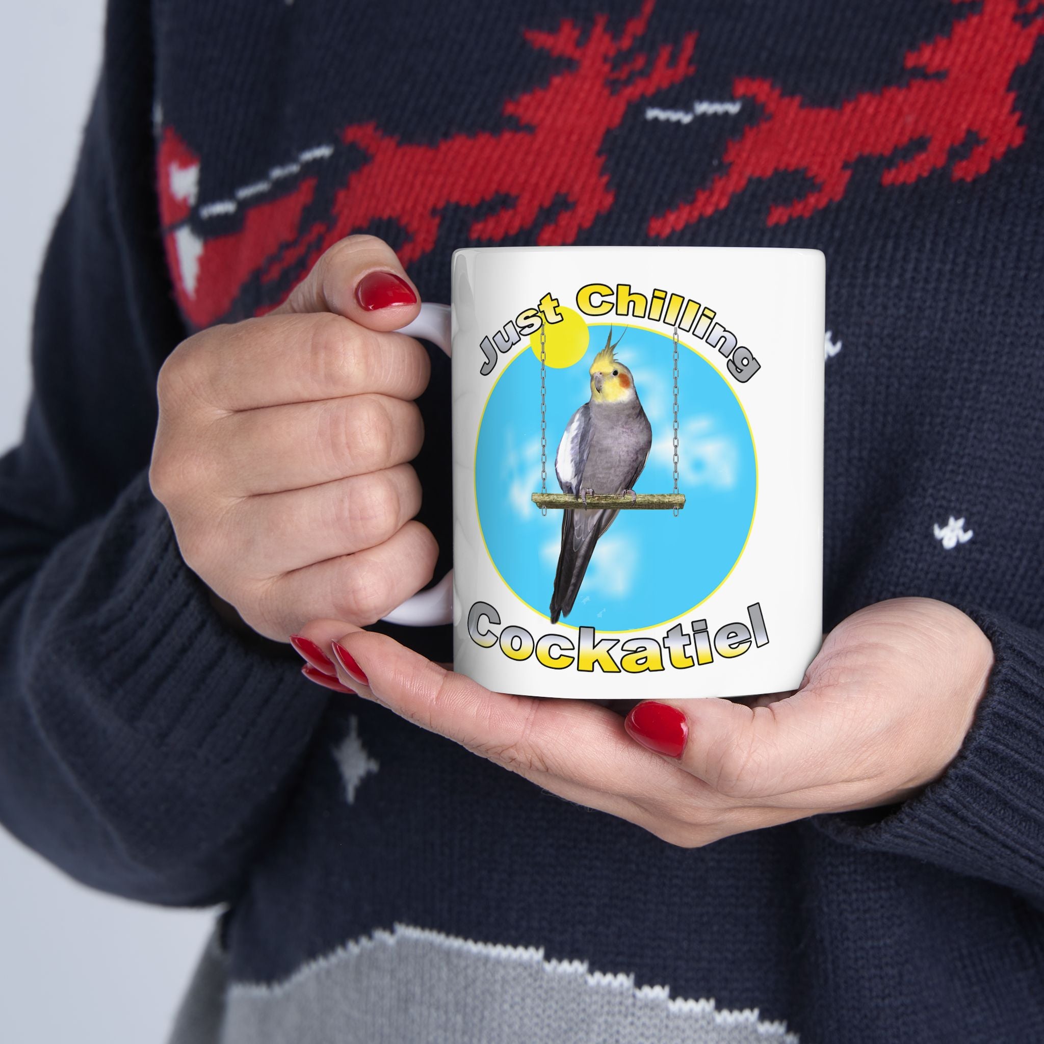 Just Chilling Swing Cockatiel Mug