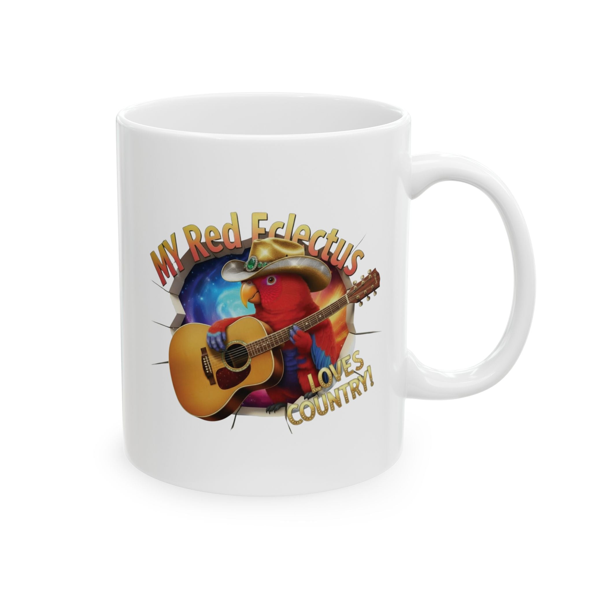 Red Eclectus Loves Country Mug