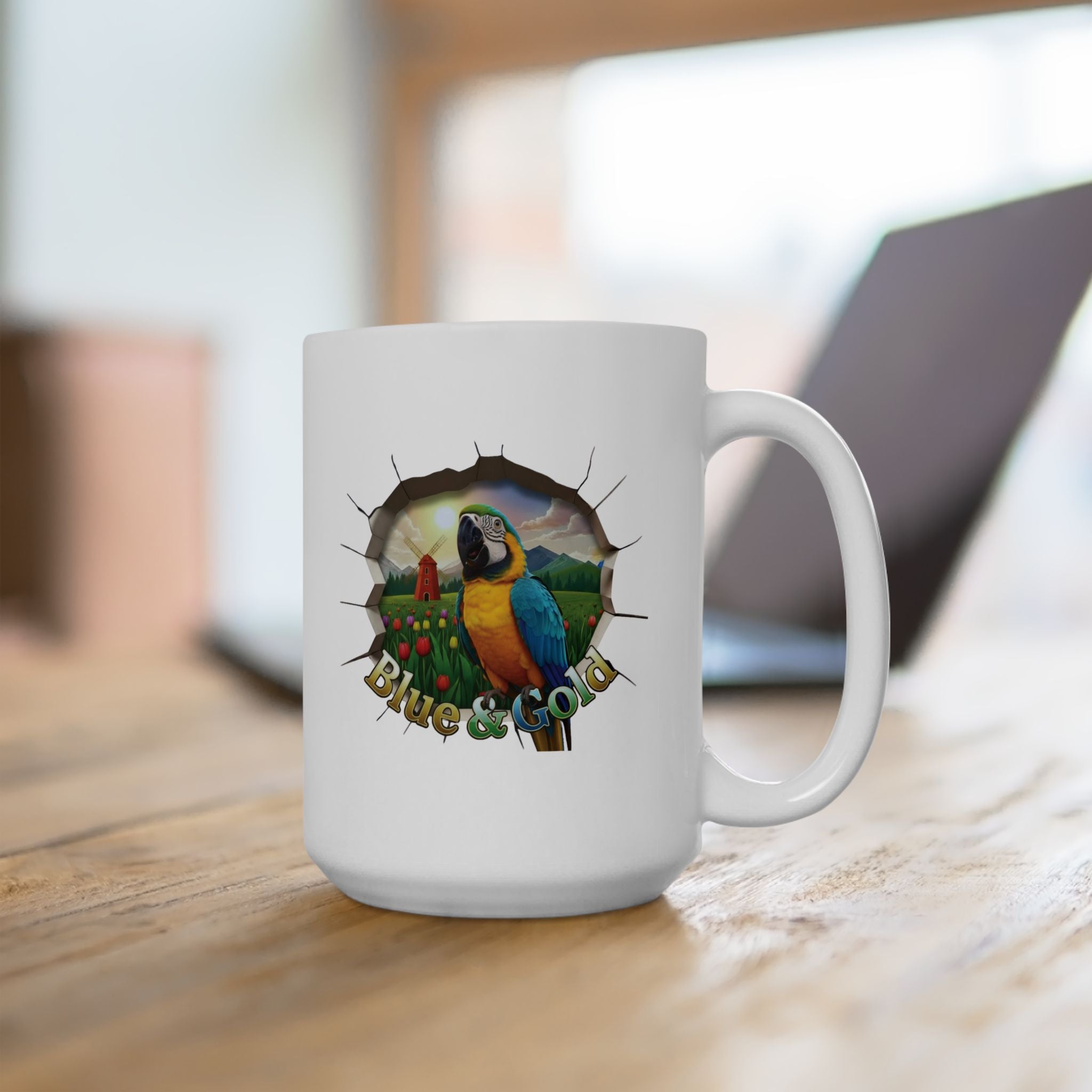 Blue & Gold Tulip Field Mug