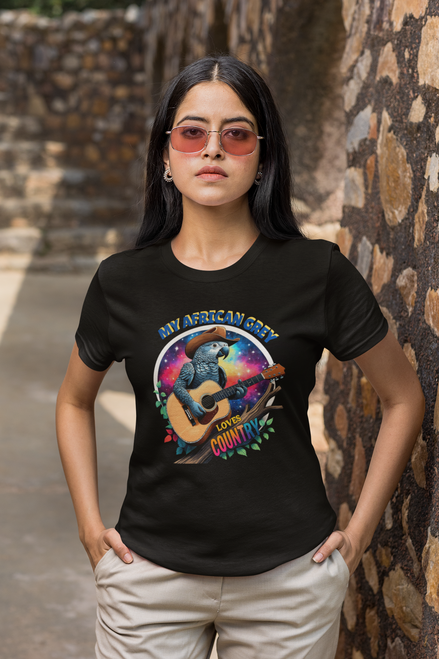African Grey Loves Country T-Shirt