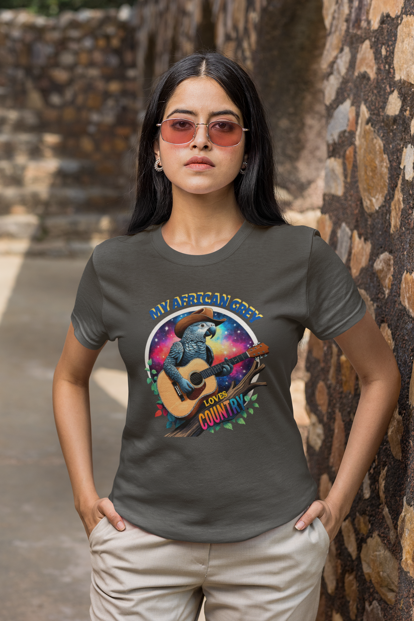 African Grey Loves Country T-Shirt