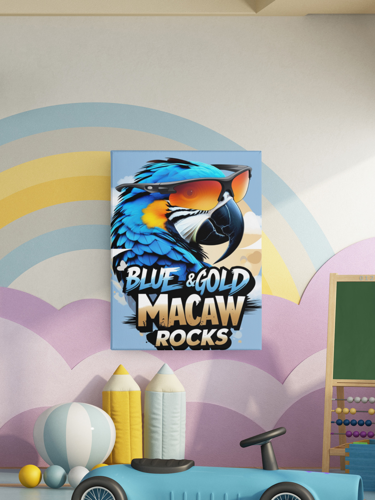Blue & Gold Macaw Rocks Wall-Hanging
