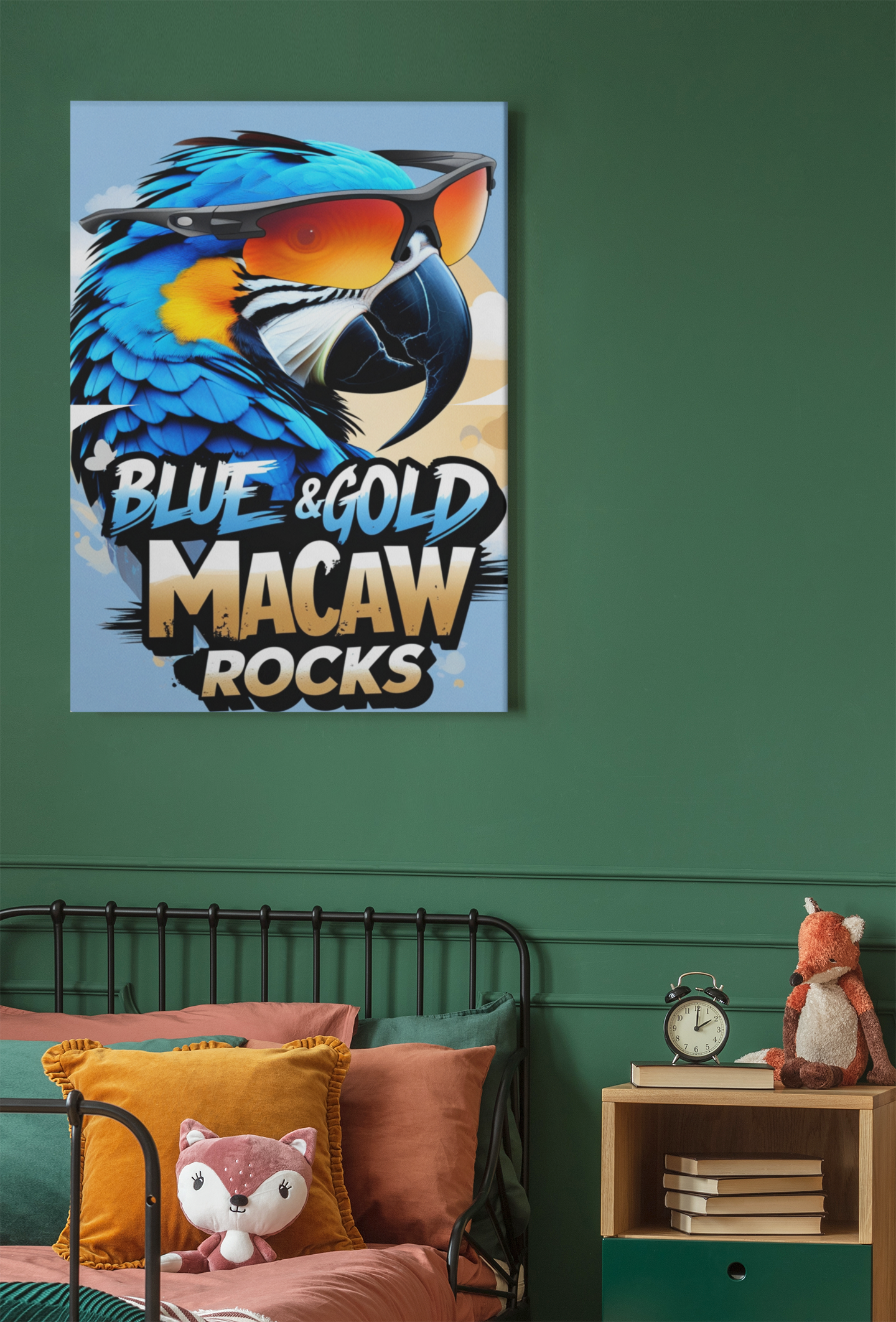 Blue & Gold Macaw Rocks Wall-Hanging