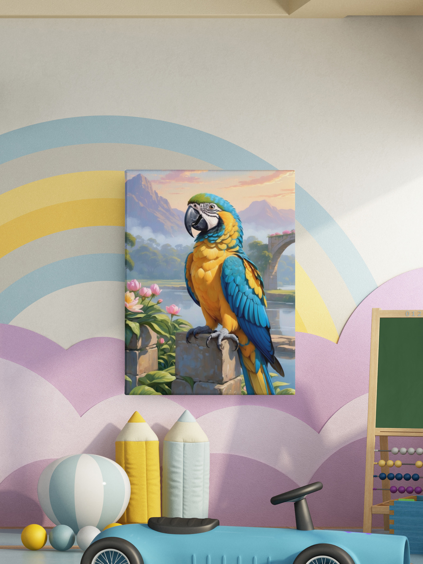 Blue & Gold Nature Wall-Hanging