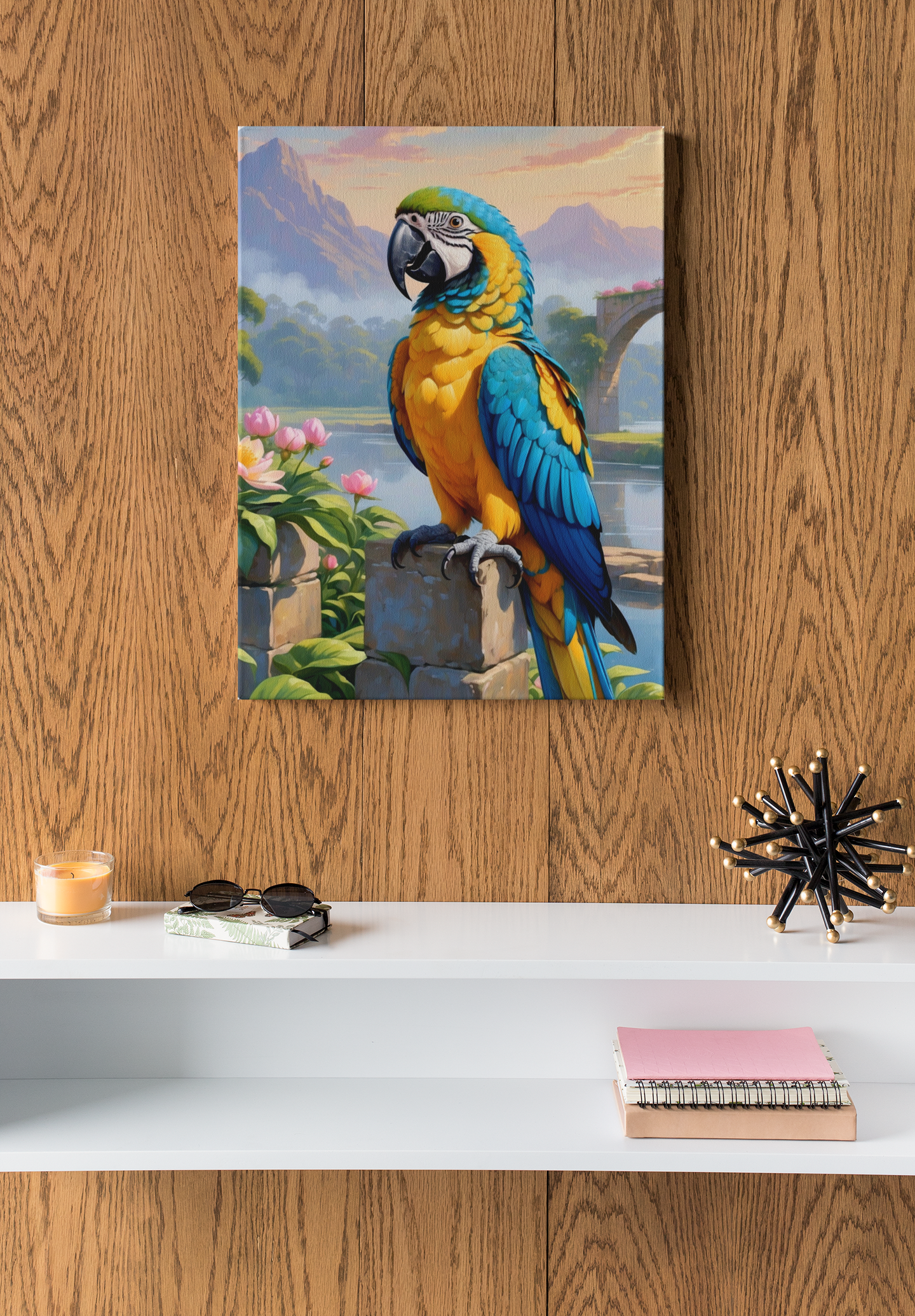 Blue & Gold Nature Wall-Hanging