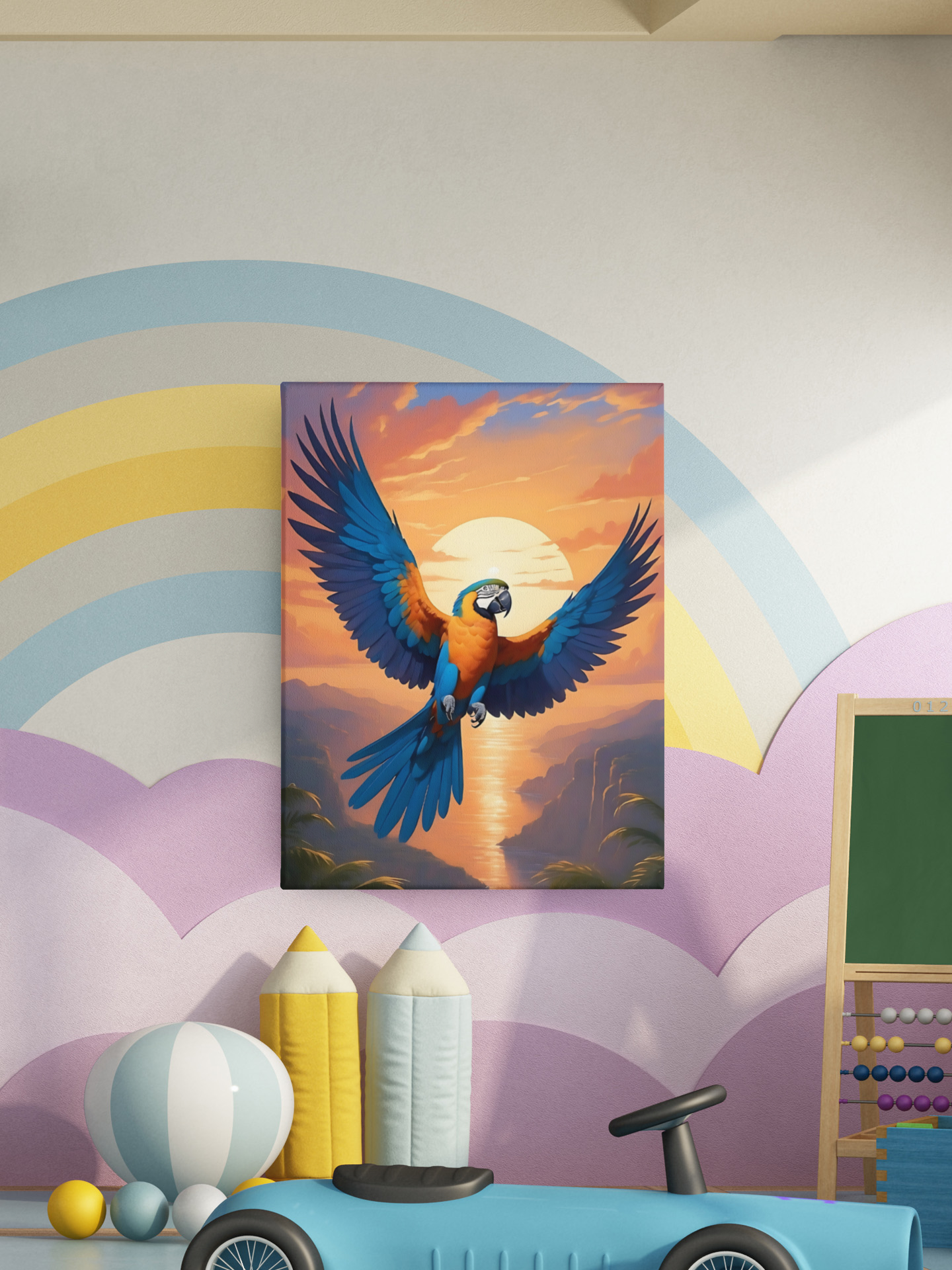 Blue & Gold Macaw Flying Wall-Hanging