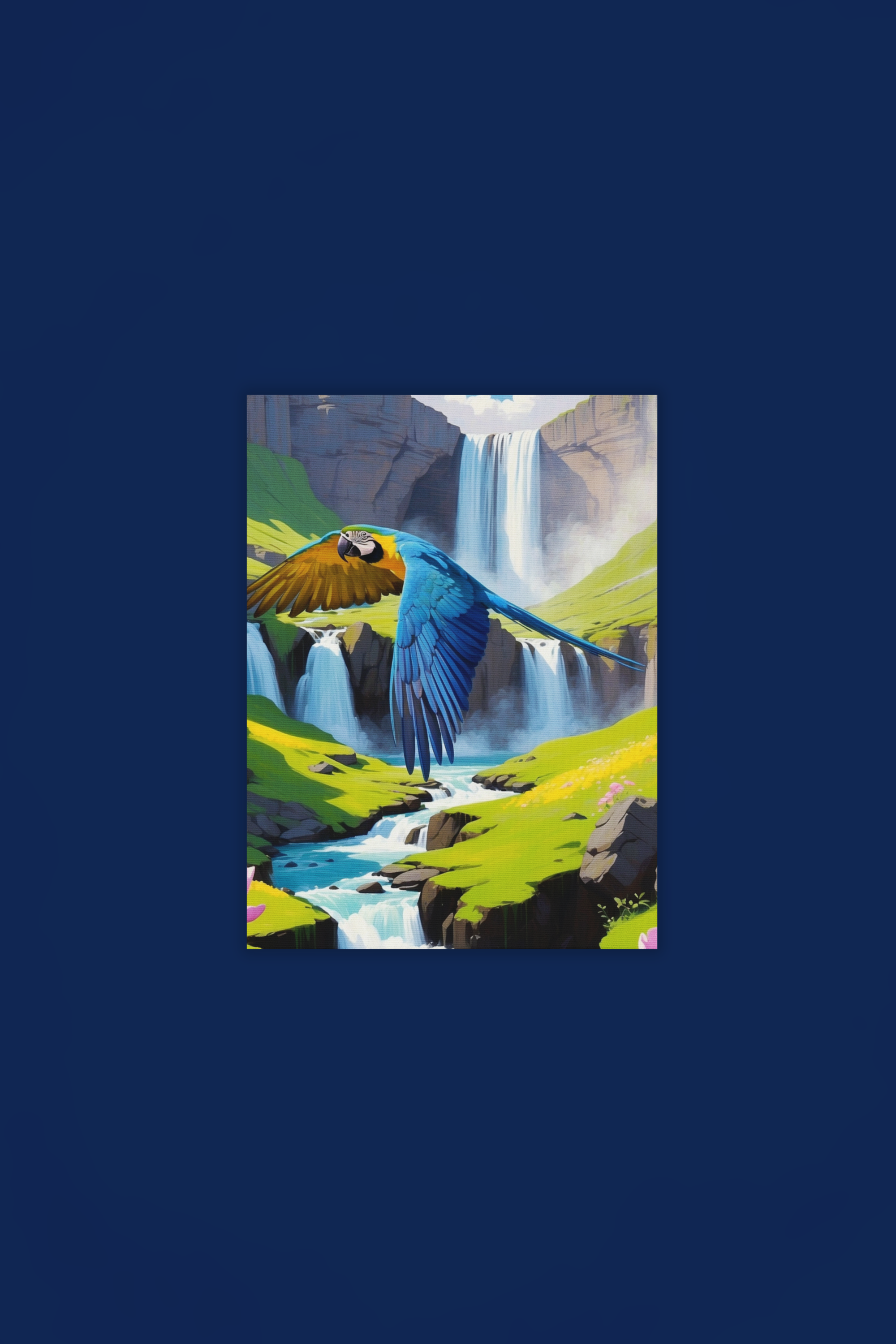 Blue & Gold Waterfall Wall-Hanging