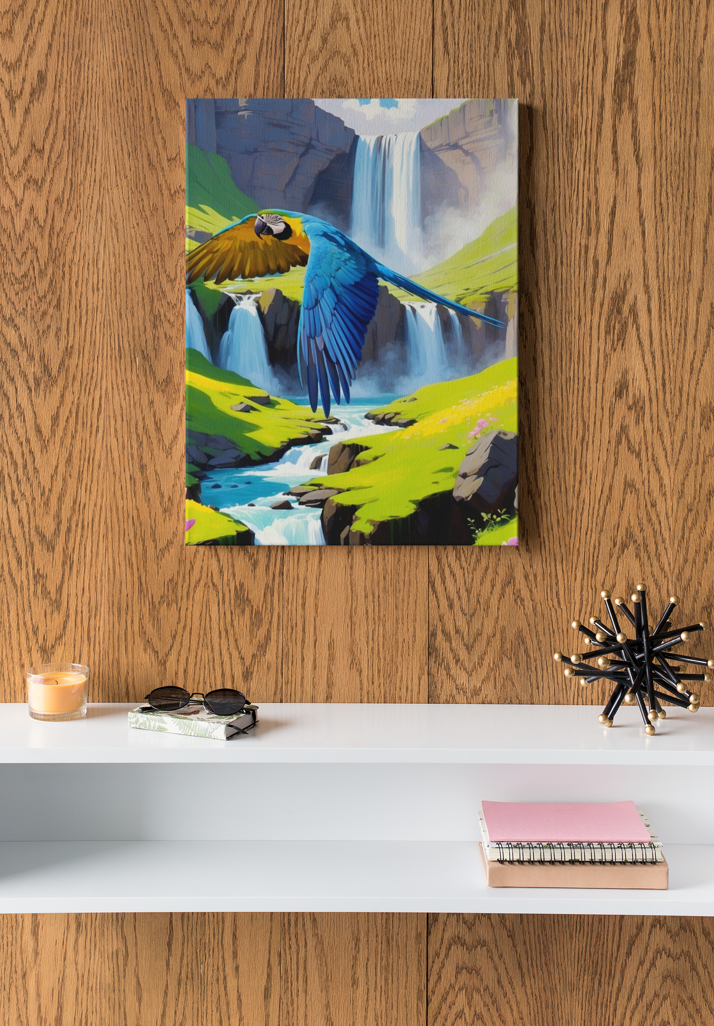 Blue & Gold Waterfall Wall-Hanging