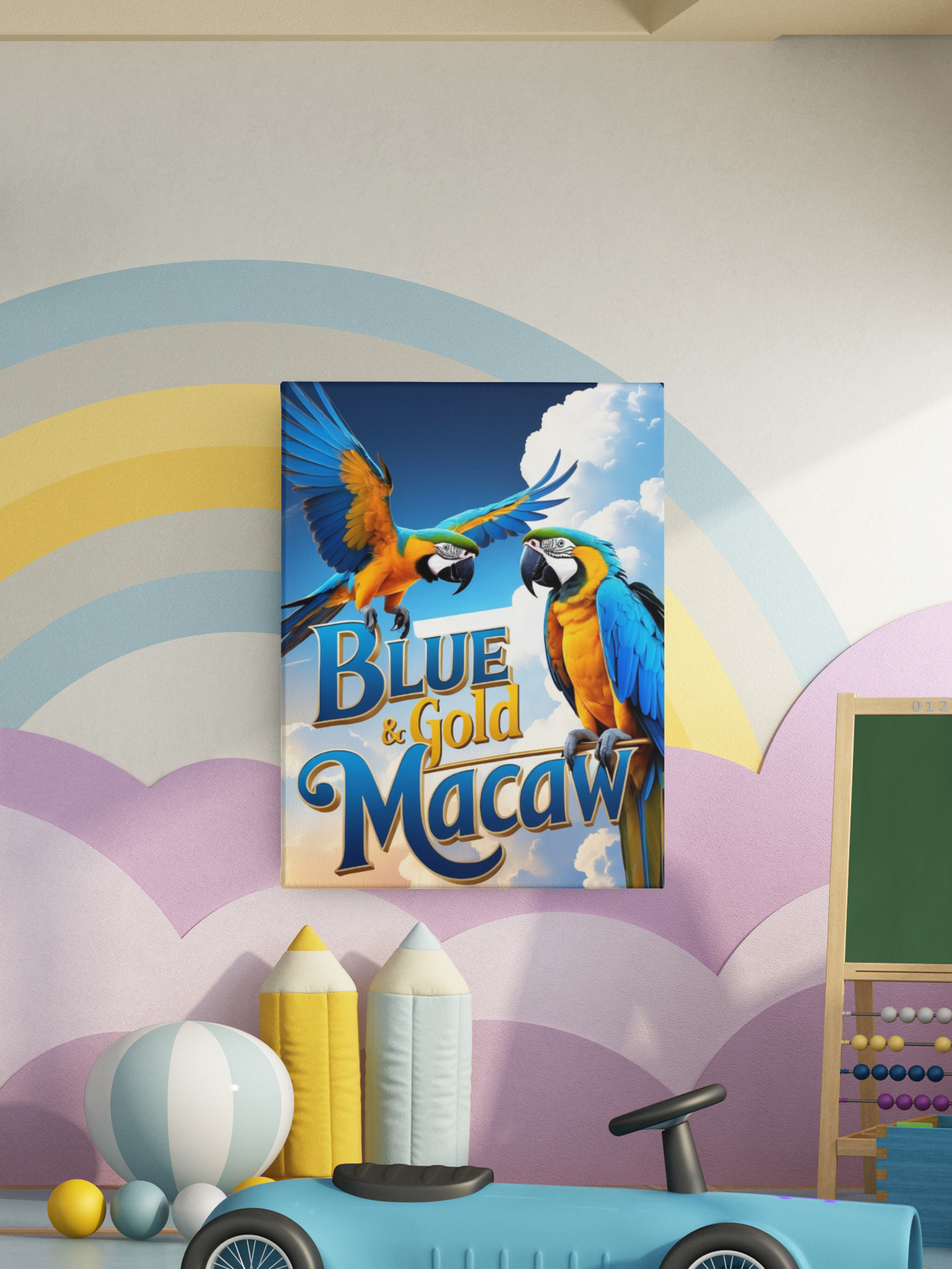 Blue & Gold Macaw Flying Wall-Hanging