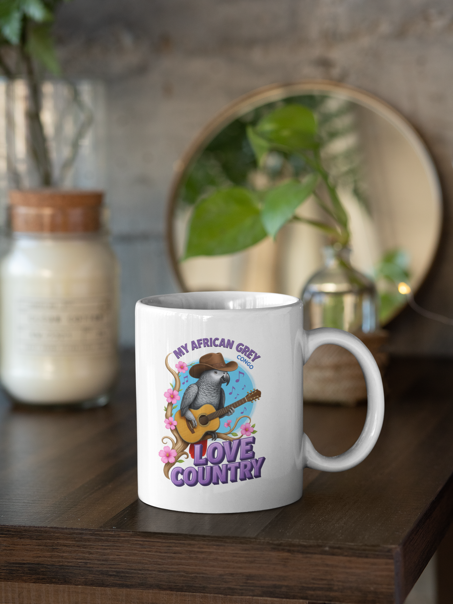 African Grey Congo Love Country Mug
