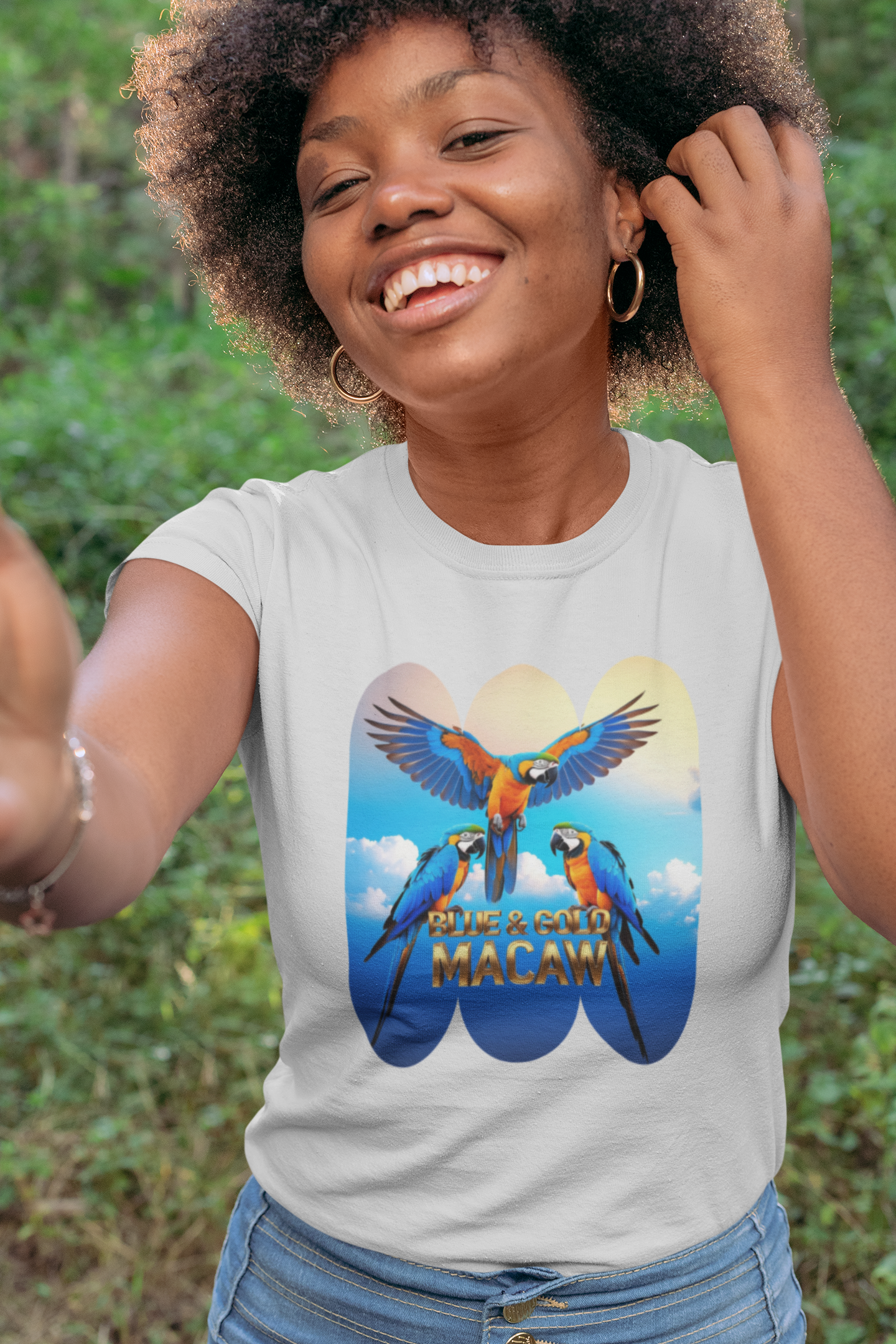 Flying Blue & Gold Macaw T-Shirt