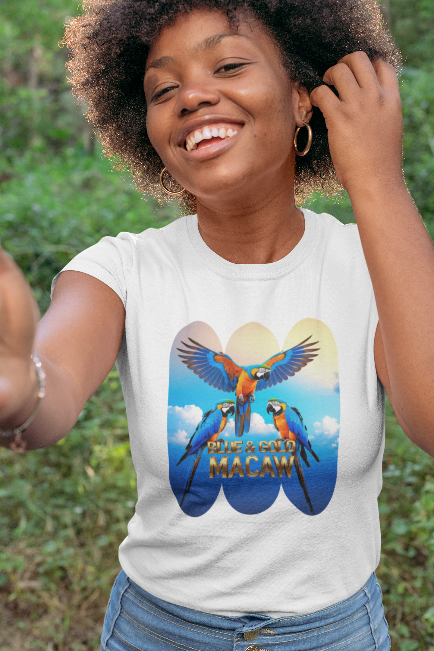 Flying Blue & Gold Macaw T-Shirt